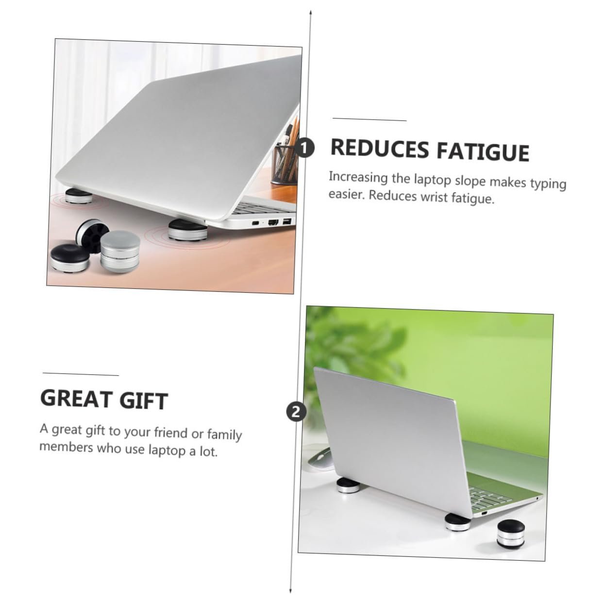 Подставка DOITOOL для ноутбука, пластиковая, черная, 2 шт, фото №3