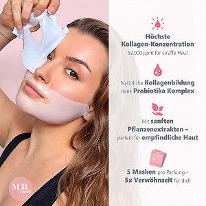 Маска для обличчя MB Cosmetics Collagen - З гіалуроном, ніацинамідами та пробіотиками 5 шт synthetic.ua - Фото 1