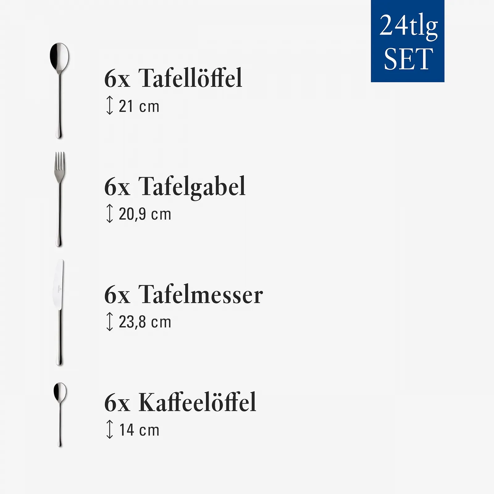 Набір столових приборів Villeroy & Boch Udine 24 шт., фото №3 Набір столових приборів Villeroy & Boch Udine 24 шт., фото №3