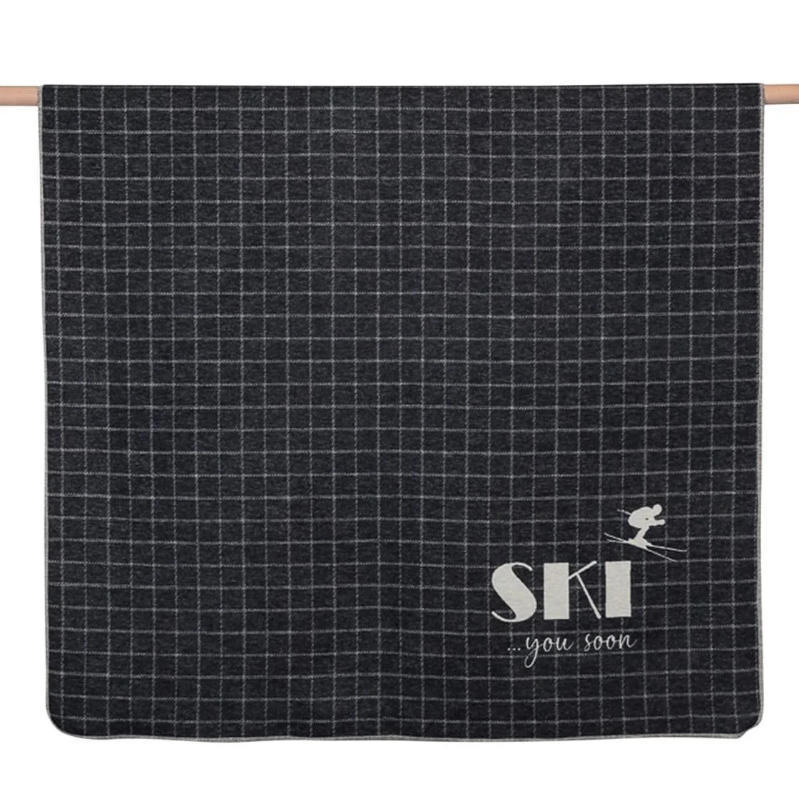 Плед David Fussenegger Silvretta 'Ski You Soon' 140 x 200 см Anthracite, фото №1