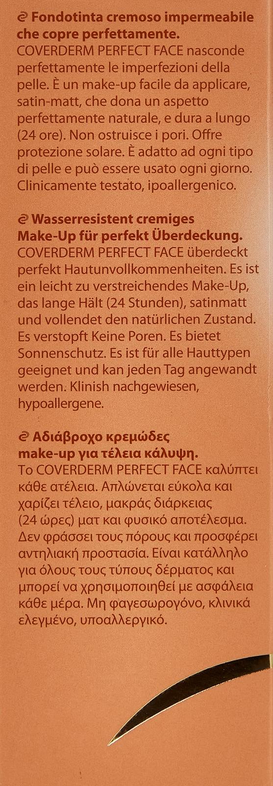 Тональный крем Coverderm Perfect Face Водостойкий LSF 20 30 мл Разные оттенки, фото №3 Тональный крем Coverderm Perfect Face Водостойкий LSF 20 30 мл Разные оттенки, фото №3