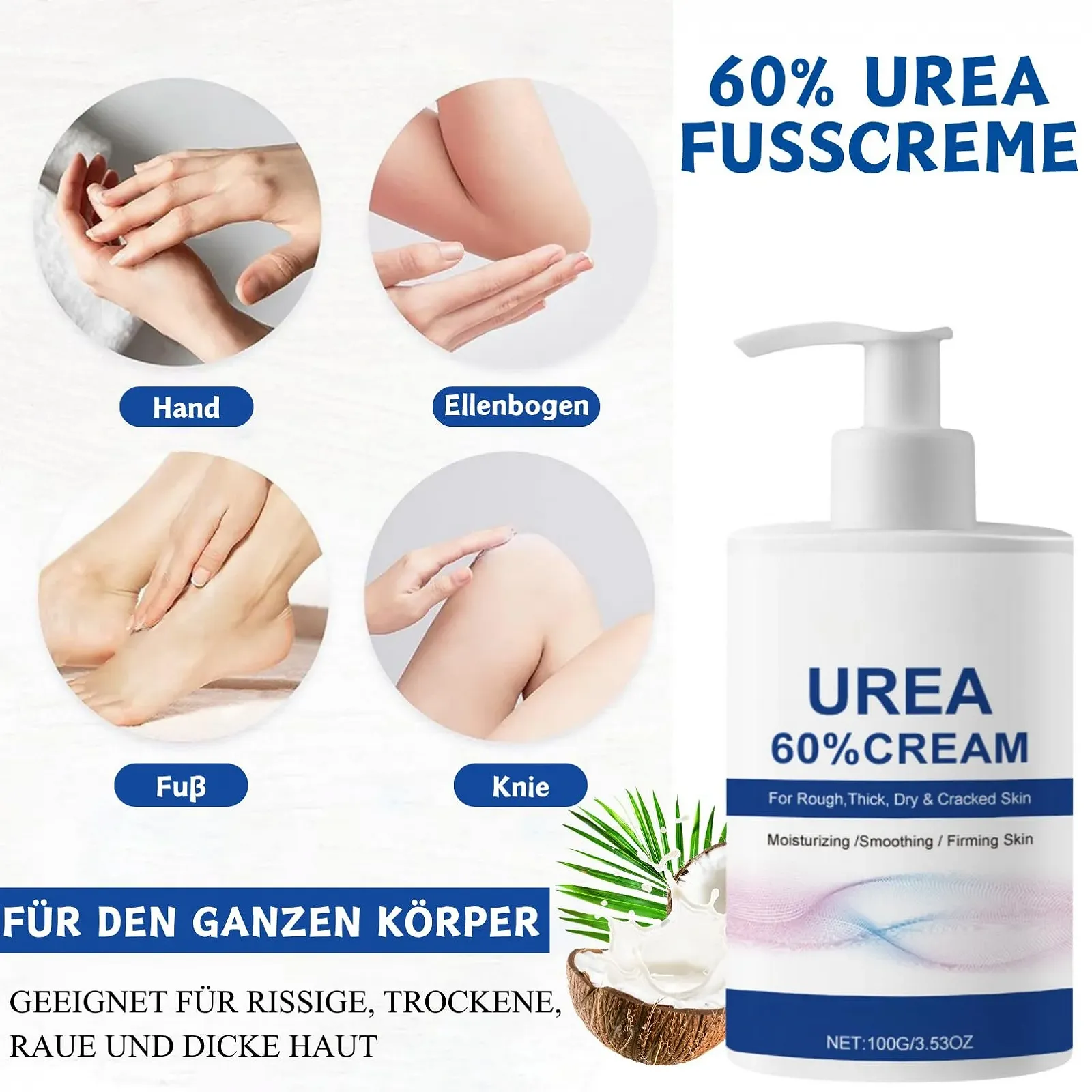 Крем для ног с мочевиной 60% против мозолей и трещин 100 г, фото №5