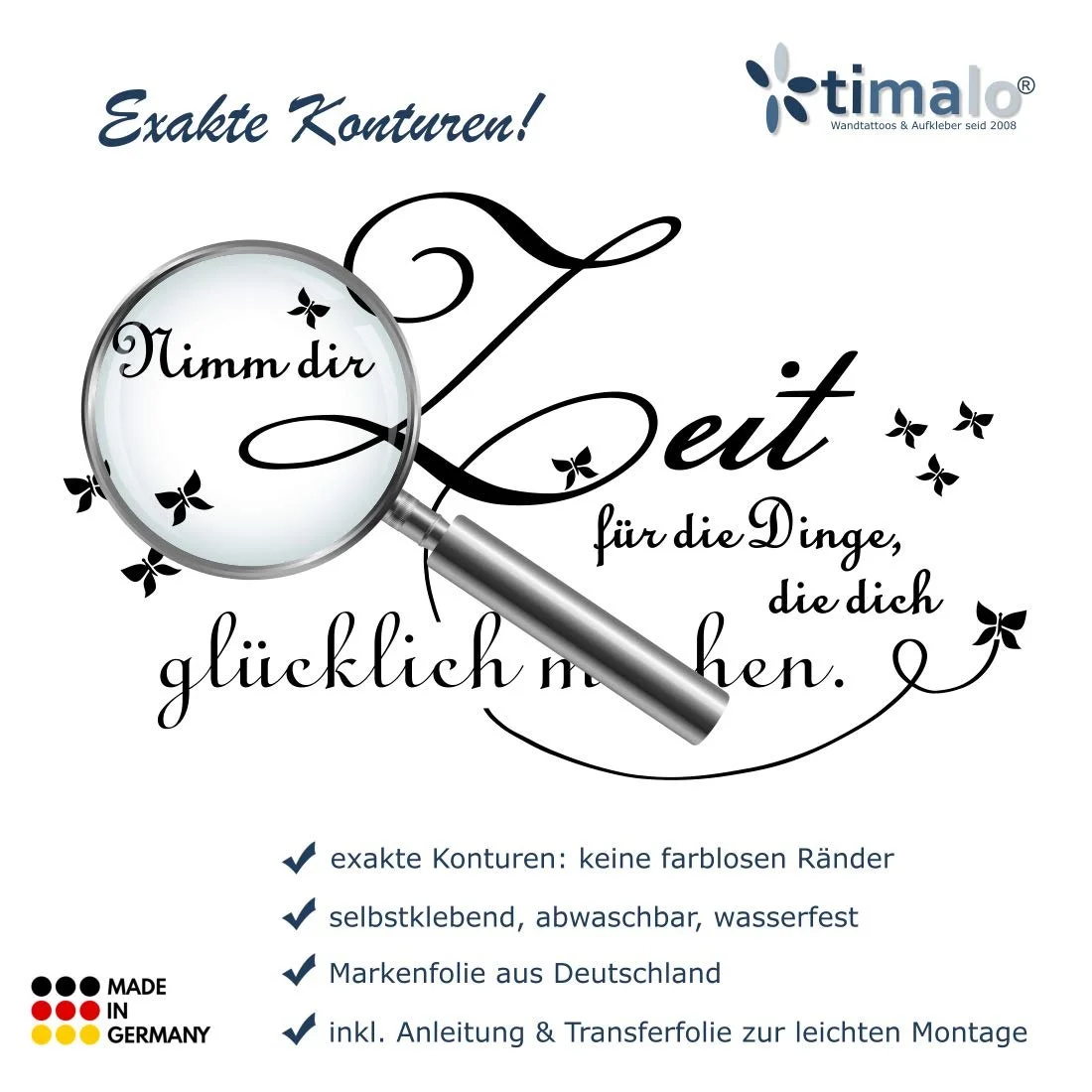 Настінна наклейка timalo 75021 Nimm dir Zeit für die Dinge, фото №3