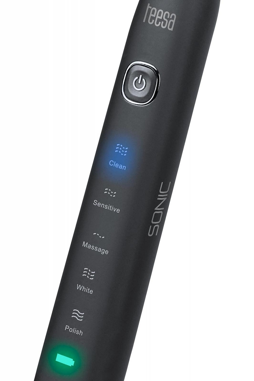 Електрична звукова зубна щітка Teesa Sonic TSA8015 5 режимів Чорна, фото №4