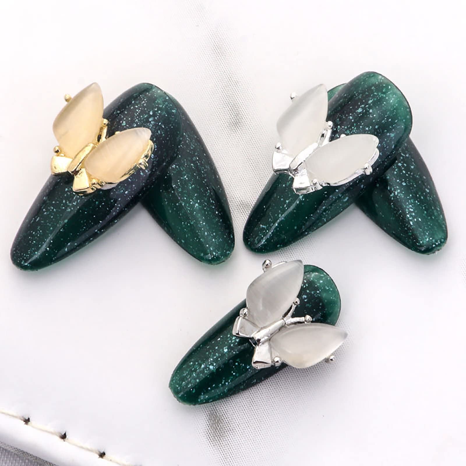 Украшение для ногтей Бабочка Серебристый, 10 шт, фото №5