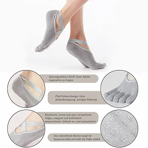 Шкарпетки для йоги жіночі 39-42, шкарпетки для пілатесу з нековзною підошвою 39-42 synthetic.ua - Фото 1