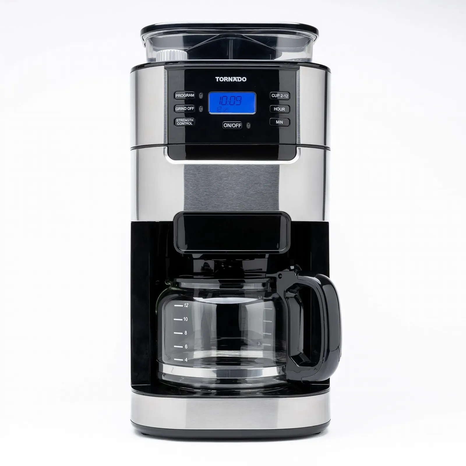 Кавомашина Tornado TCM-1025A-GS з конічною кавомолкою 1.5 L 12 чашок Нержавіюча сталь, фото №4