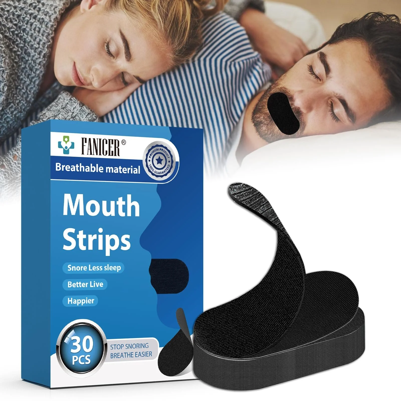 Пластирі для рота для сну, 30 шт., фото №1 Пластирі для рота для сну, 30 шт., фото №1