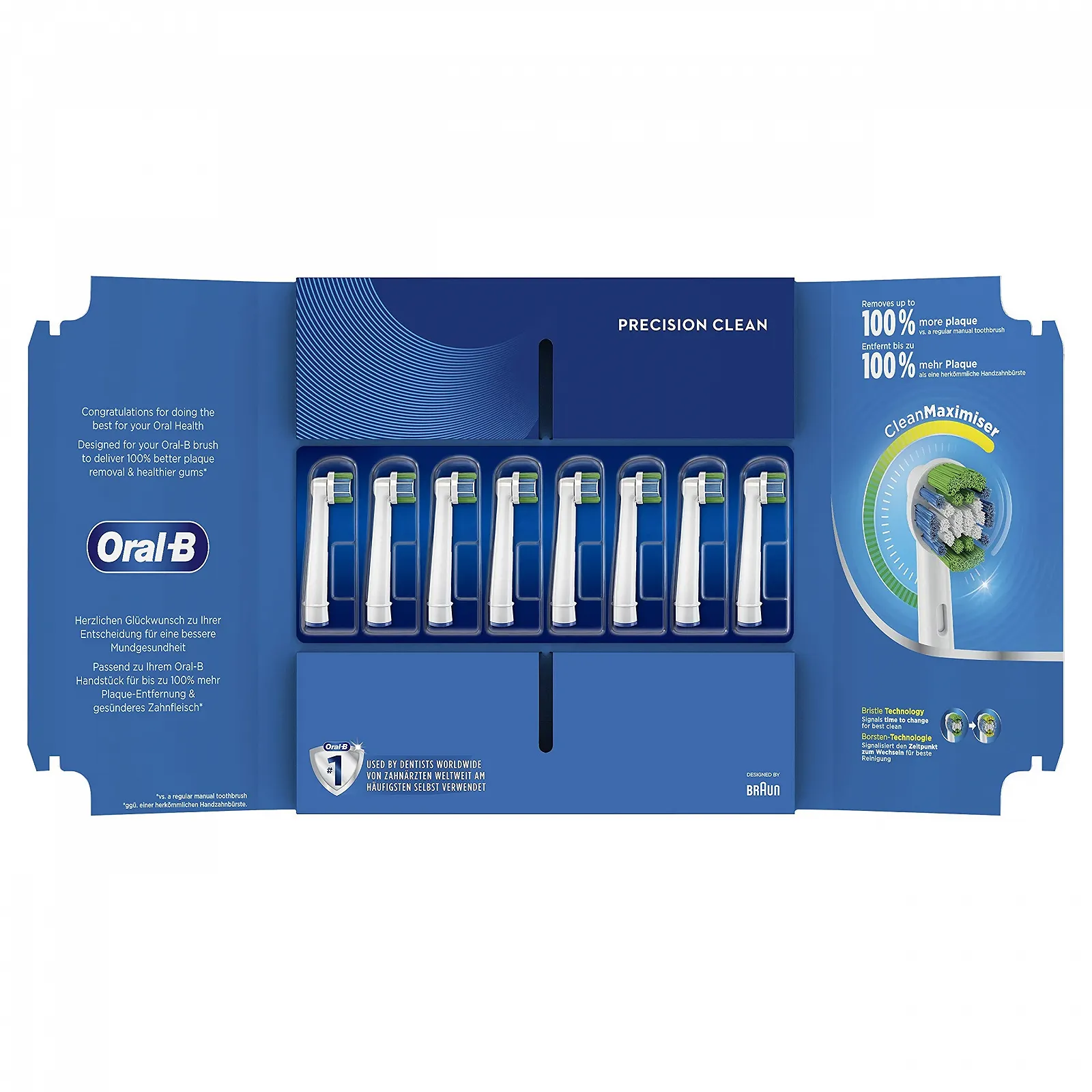 Насадки для электрической зубной щетки Oral-B Precision Clean CleanMaximiser 8 шт., фото №1
