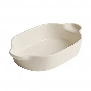 Форма для запекания Dxcaicc Овальная фарфоровая белая с двойными ручками - Фото 1