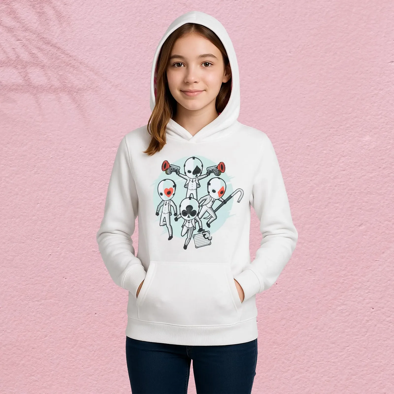 Худи FORTNITE Wild Card Белый Длинный рукав Детский Унисекс Капюшон на шнурке Игровой Хлопковый Размеры 10-16 лет, Белый, фото №4 Худи FORTNITE Wild Card Белый Длинный рукав Детский Унисекс Капюшон на шнурке Игровой Хлопковый Размеры 10-16 лет, Белый, фото №4