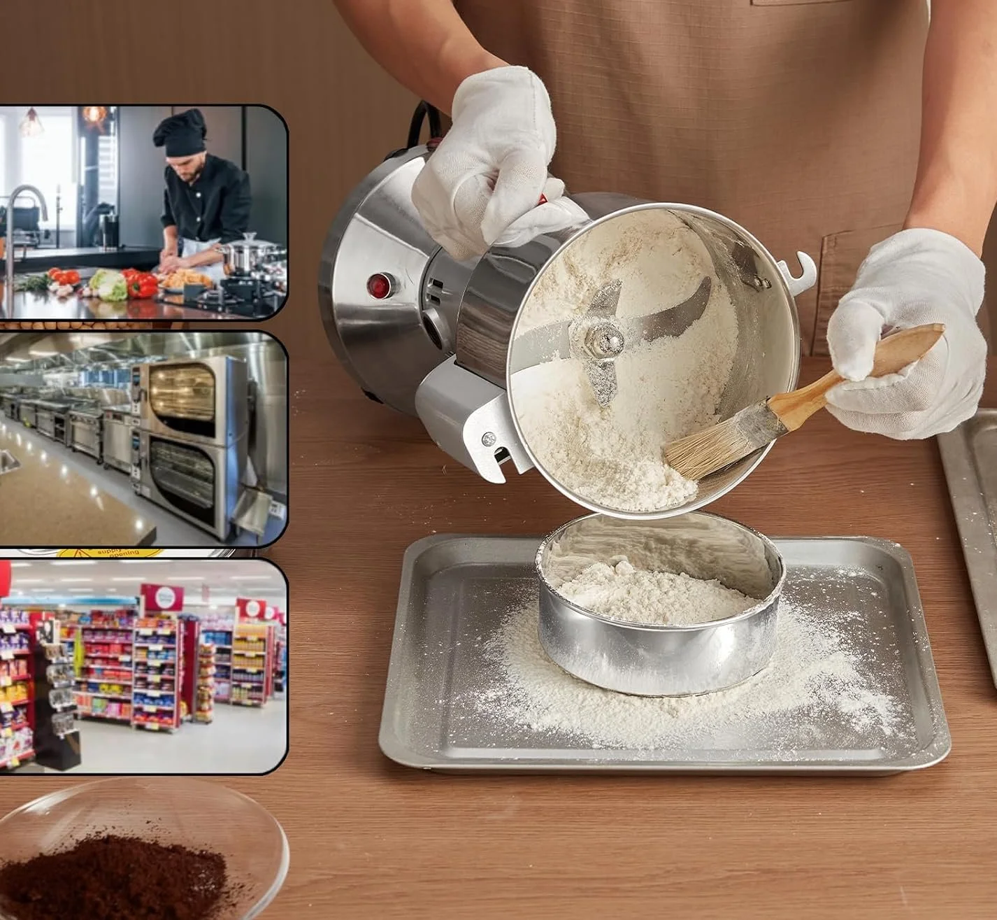 Універсальний електричний млин VEVOR HC-300 / 1500W / 300 г / Нержавіюча сталь / Срібний, фото №5