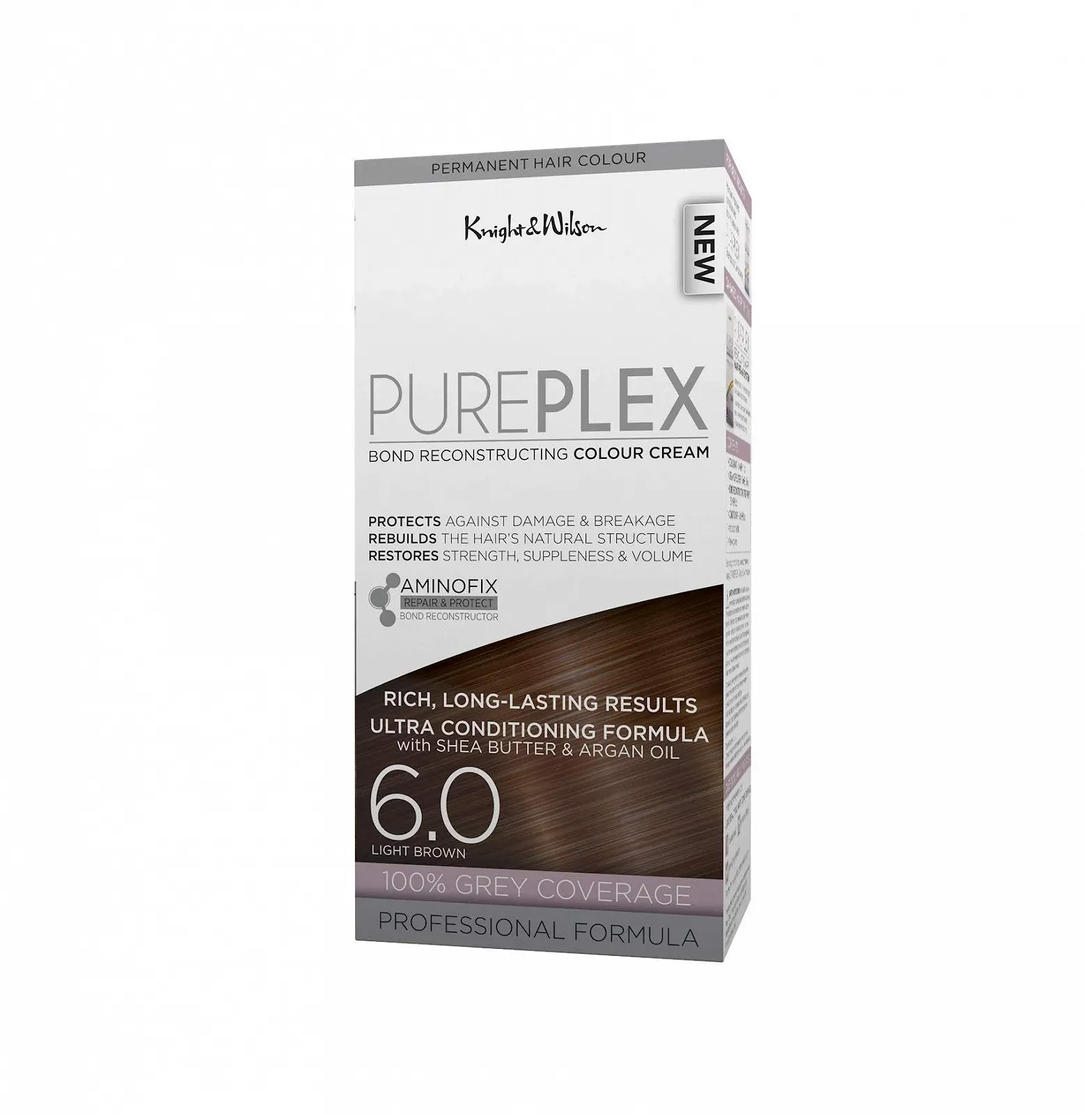 Фарба для волосся Knight & Wilson PurePlex Перманентна Світло-каштановий 6.0 Світло-каштановий, фото №1