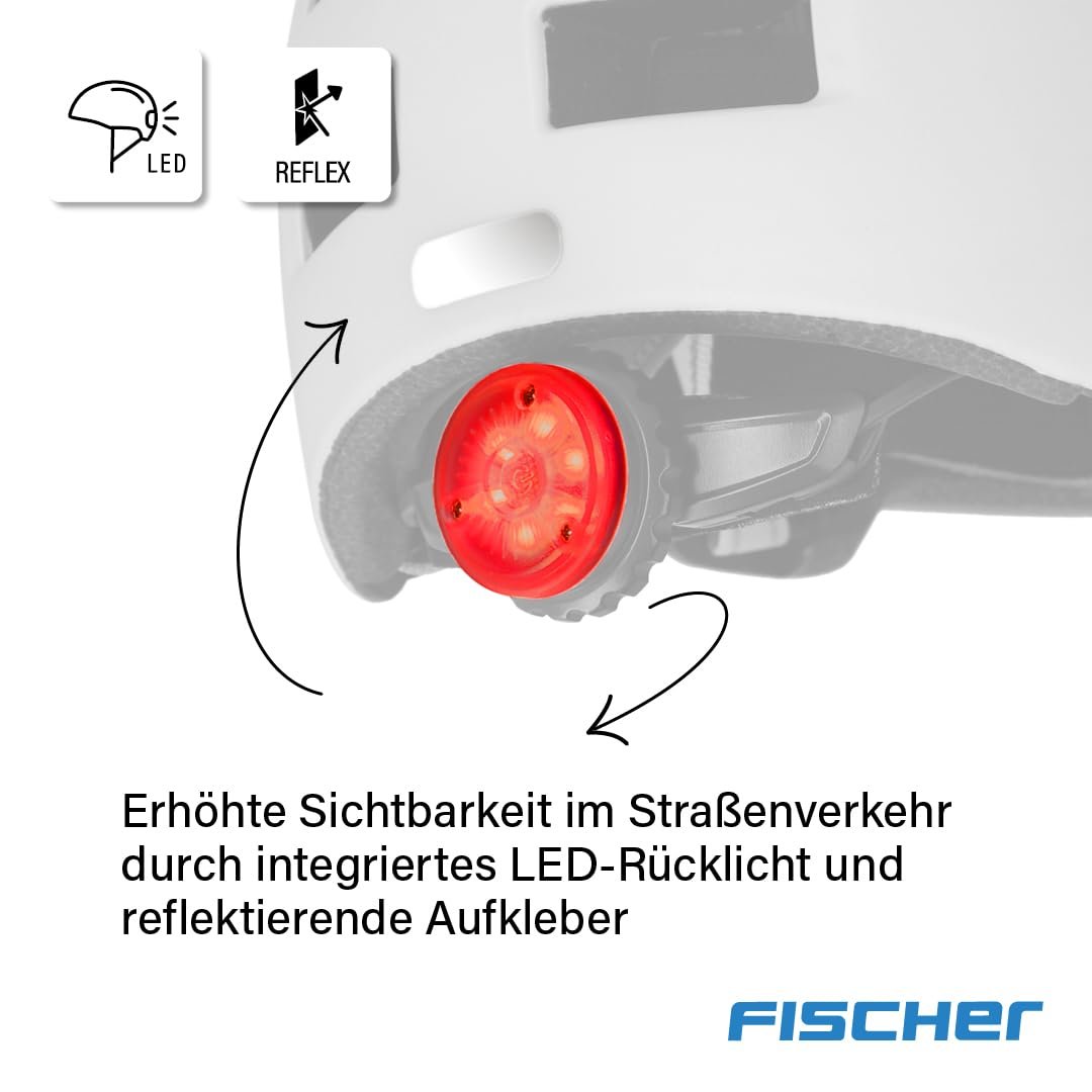 Шлем Велосипедный FISCHER BMX Dirt Bike Plus Universe S/M, 54-58 см, черный, с интегрированным светодиодным задним фонарем, фото №4