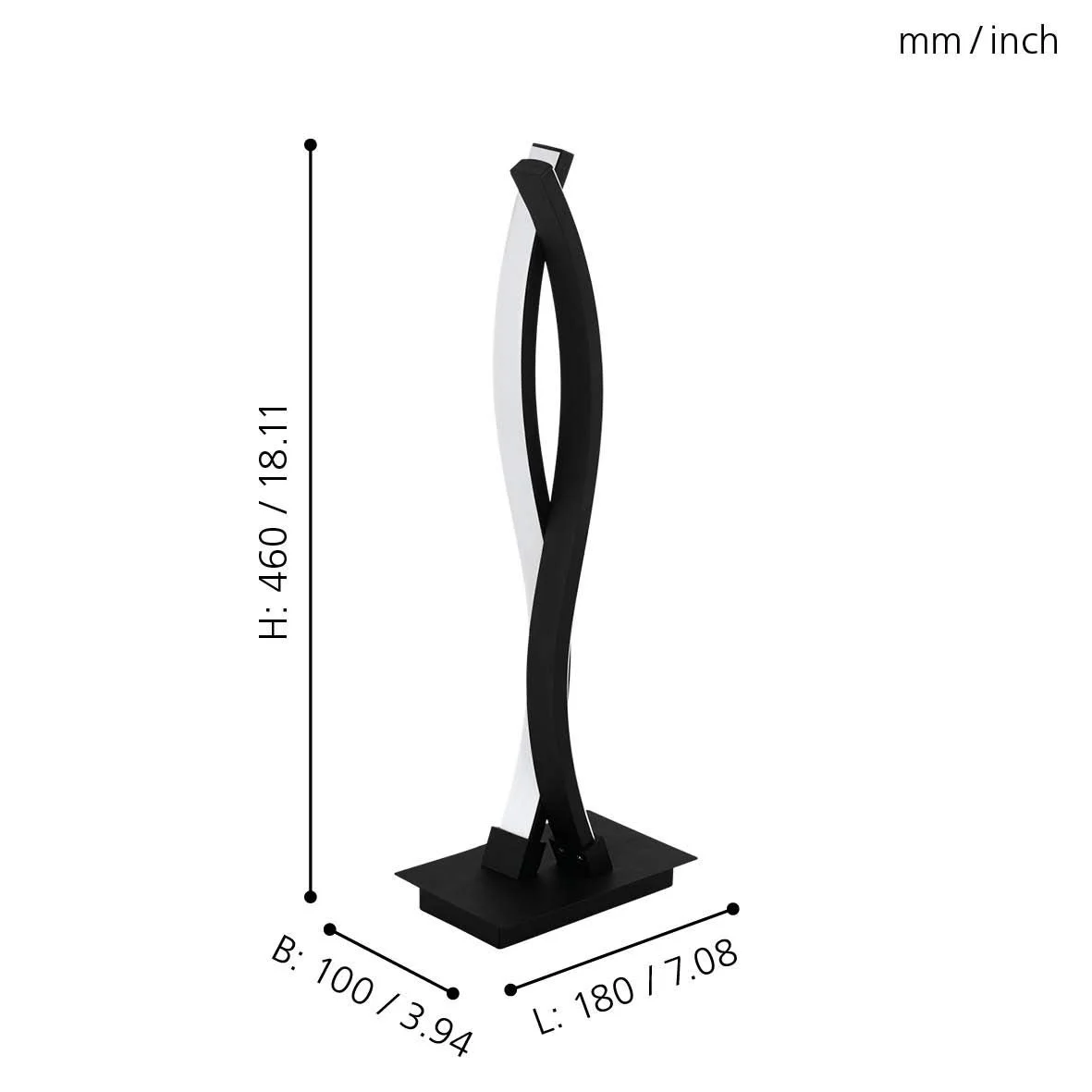 Настільна лампа EGLO Lasana 3 LED сталь алюміній чорно-біла, фото №6