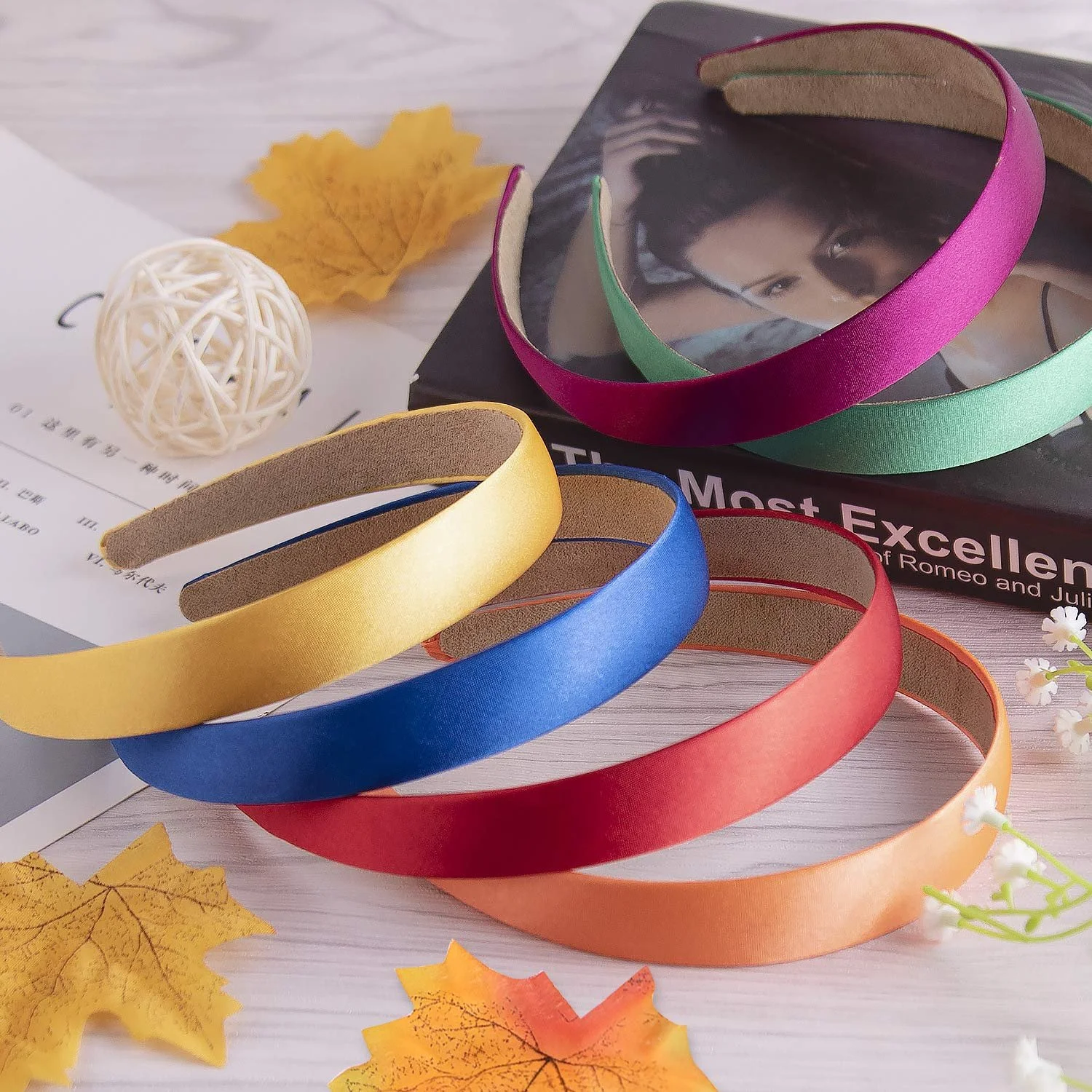 Набір атласних обручів Duufin, 22 шт., різнокольорові, фото №4