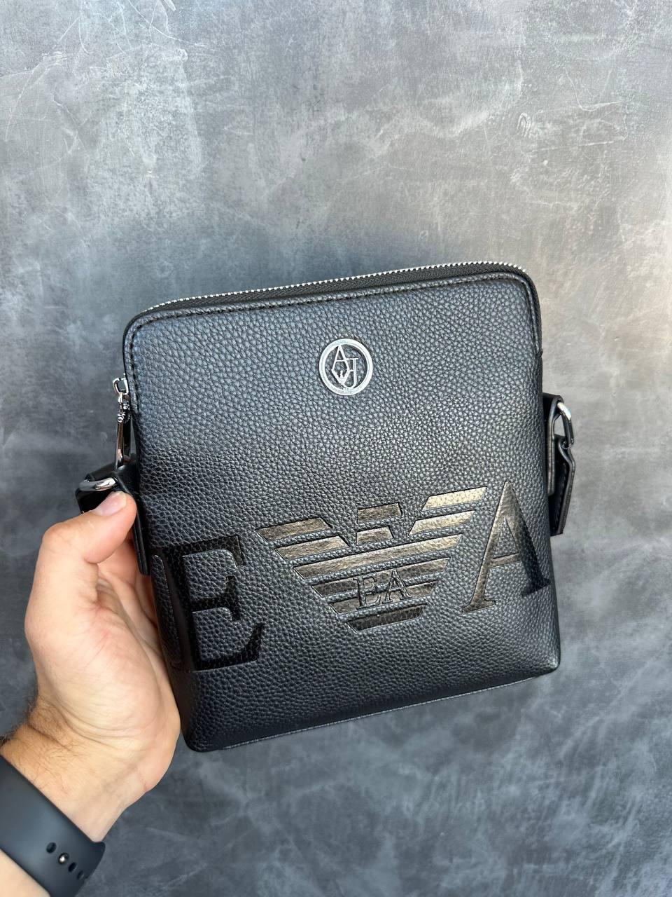 Мужская сумка планшетка Emporio Armani EA7 черная барсетка с плечевым ремнем Армани брендовая месенджер, фото №3 Мужская сумка планшетка Emporio Armani EA7 черная барсетка с плечевым ремнем Армани брендовая месенджер, фото №3