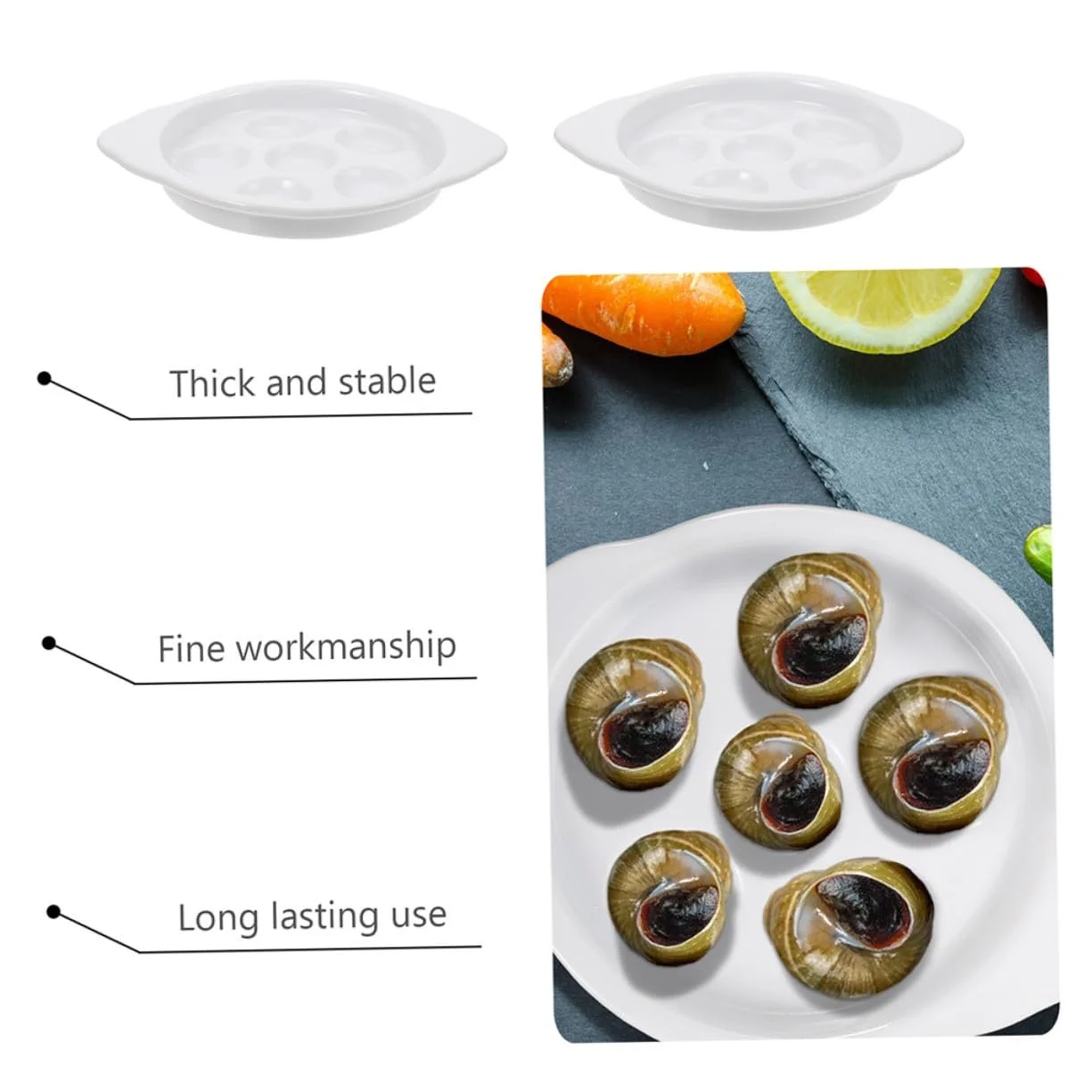 Форма для запекания улиток TOYANDONA керамическая, 2 шт, термостойкая, с отверстиями и нескользящим дном, фото №7