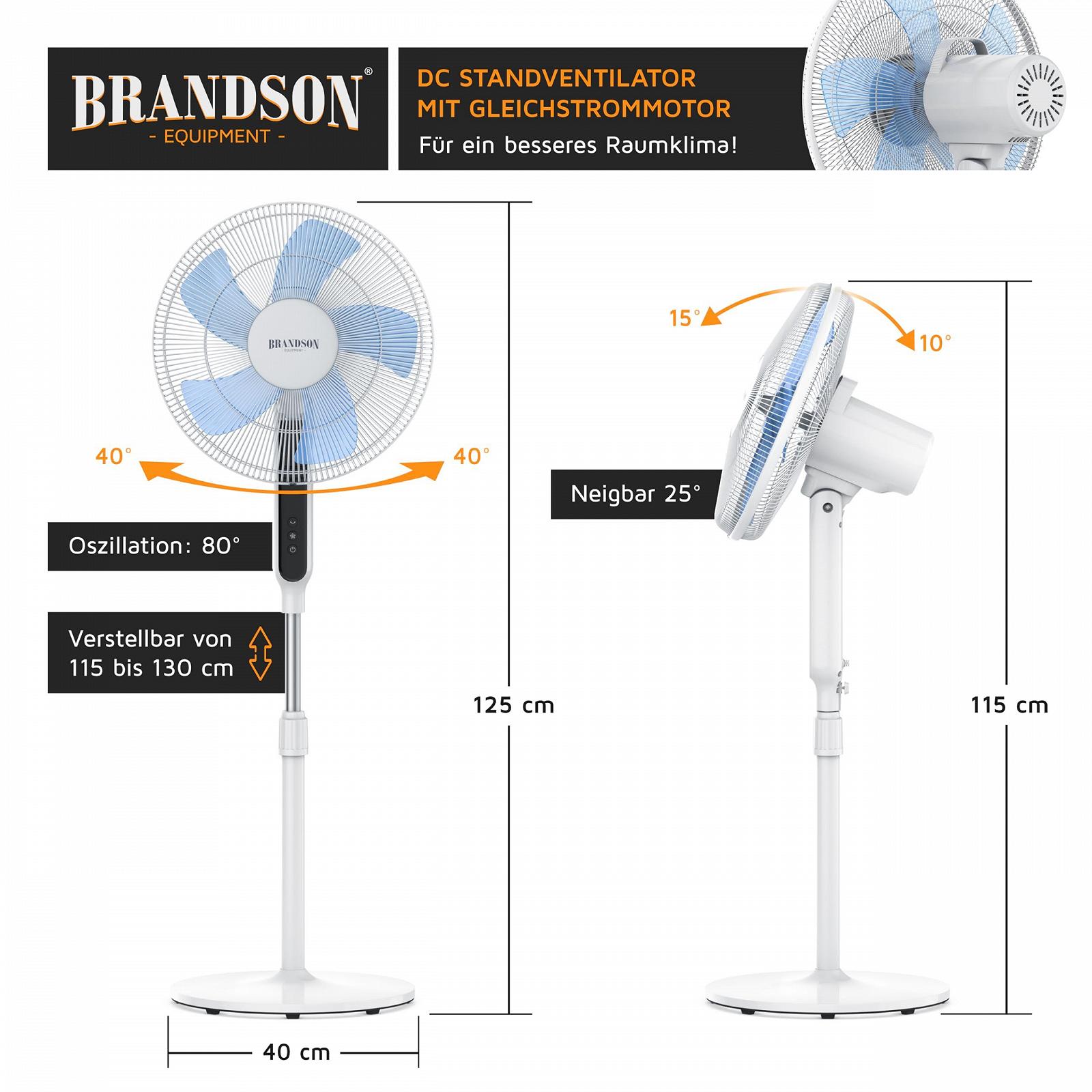 Вентилятор напольный Brandson DC Энергосберегающий ECO Пульт дистанционного управления Бесщеточный тихий двигатель 12 скоростей Светодиодный дисплей, фото №3