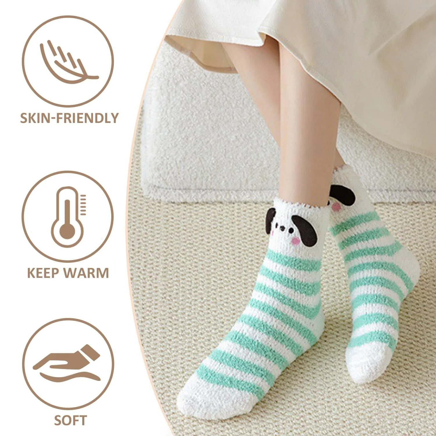 Носки Повседневные Мягкие 5 пар Желтый, розовый, фиолетовый, фото №6