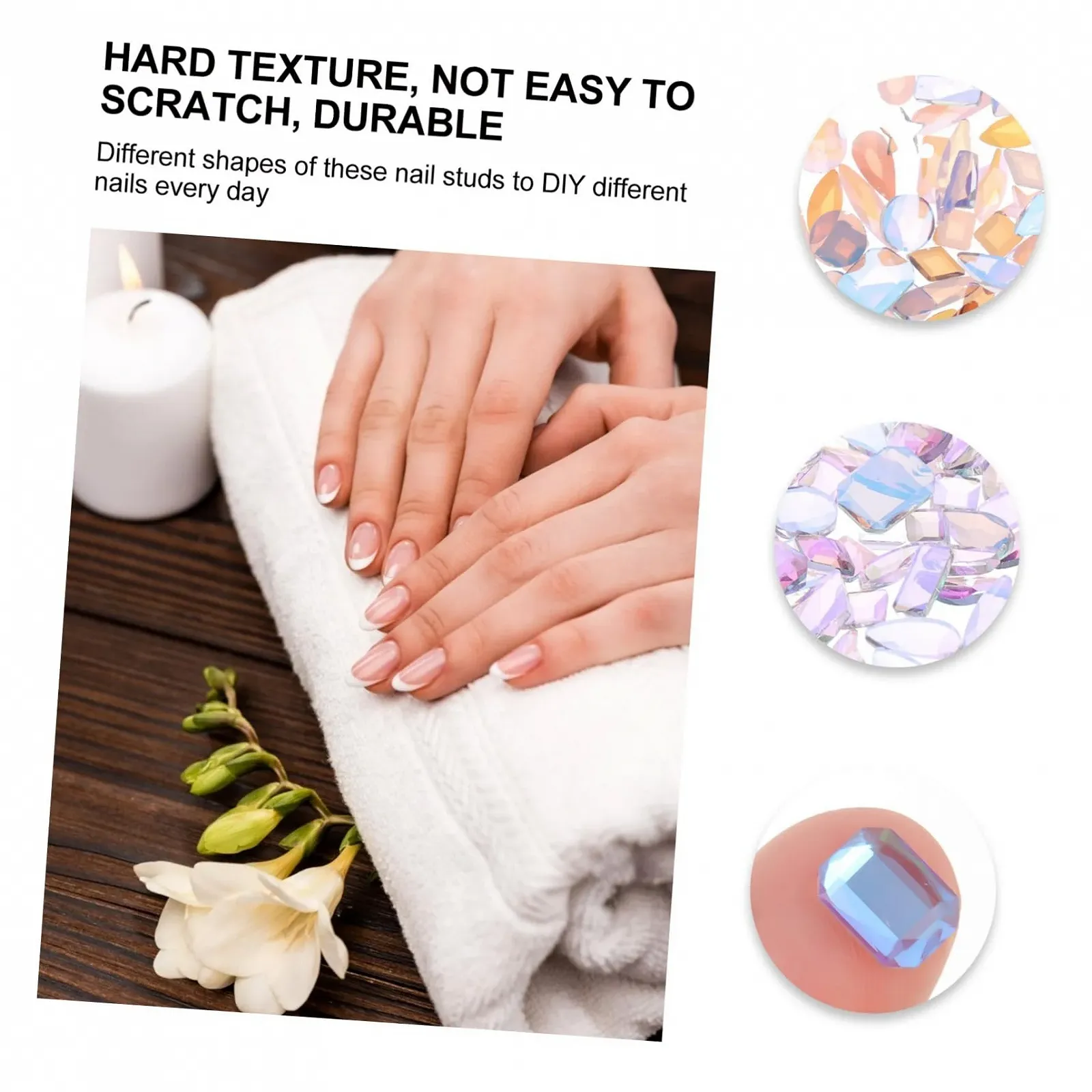 Прикраса для нігтів POPETPOP, дорогоцінні камені, 3D Culture, фіолетовий, фото №3