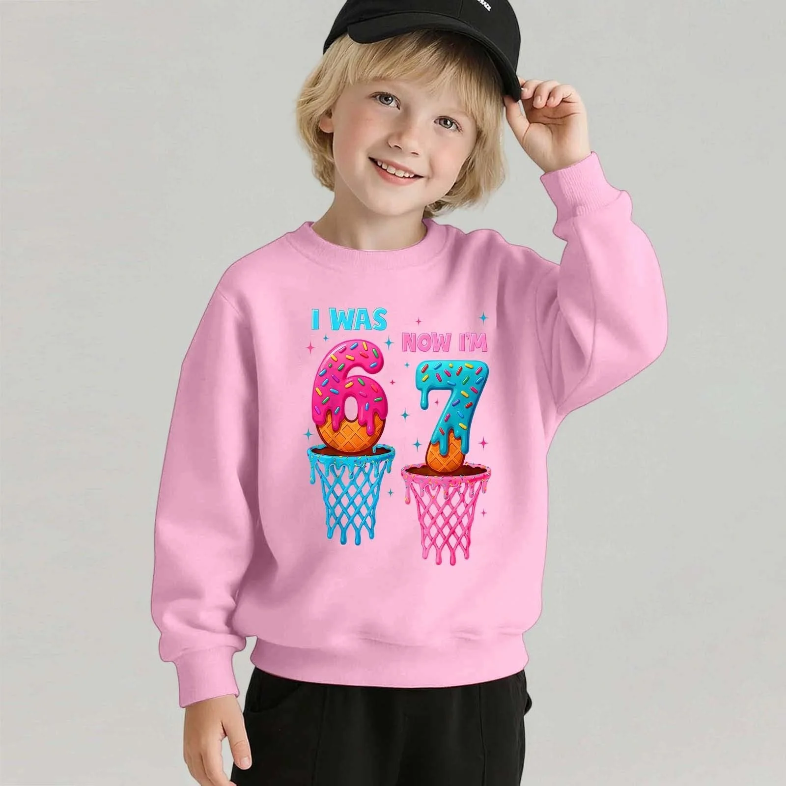 Детская толстовка для девочки, детский свитшот, детская рубашка с длинными рукавами для мальчика, пуловер, теплый свитшот с круглым вырезом, уютная толстовка с длинными рукавами и принтом 67, фото №4