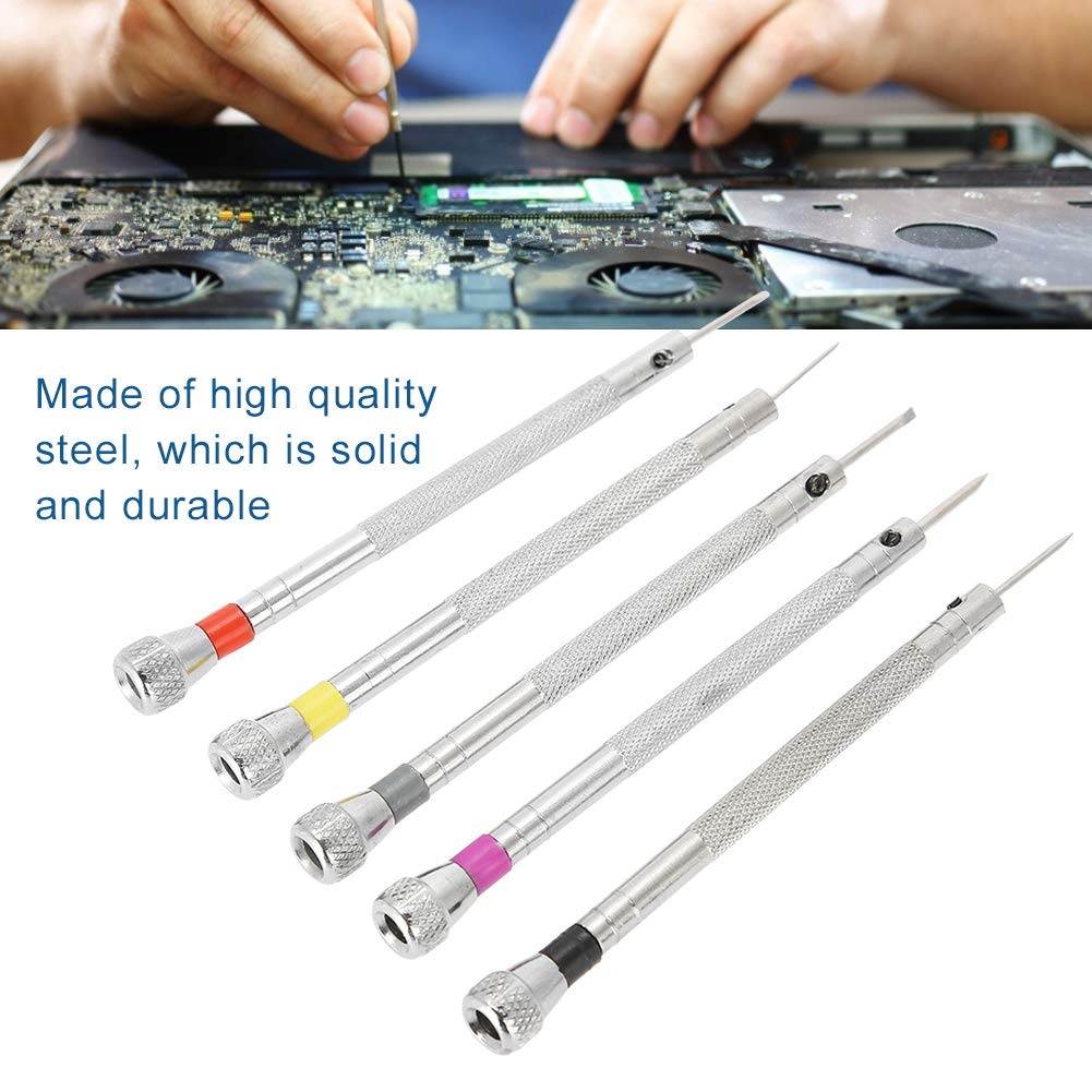 Міні набір викруток 5 шт. Precision Slotted для ювелірних виробів годинників окулярів точних інструментів ремонту, фото №3