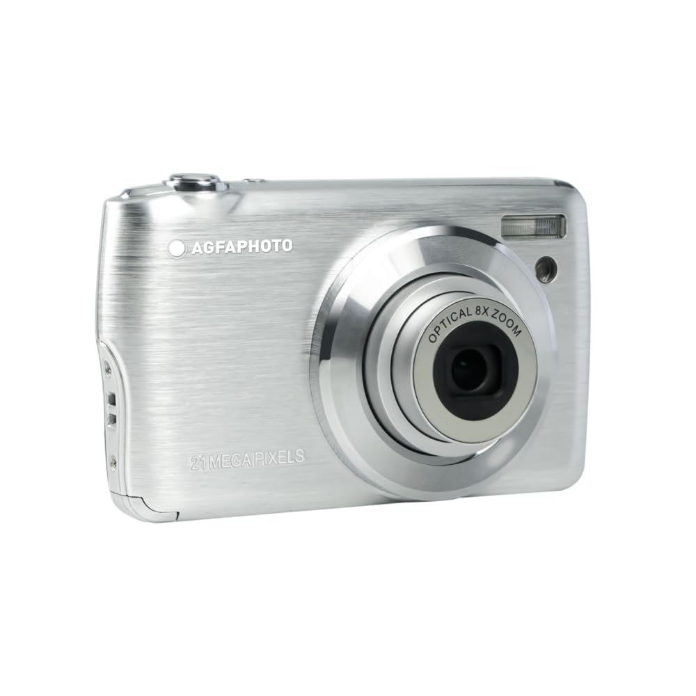 Компактная камера AGFA PHOTO Realishot DC8200, 18 Мп, Full HD видео, 2.7-дюймовый ЖК-экран, 8-кратный оптический зум, литиевая батарея и SD-карта 16 ГБ - Серебристый, фото №1