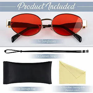 Сонцезахисні окуляри овальні ретро MEGAVOW для жінок і чоловіків, модні, класична металева оправа synthetic.ua - Фото 1