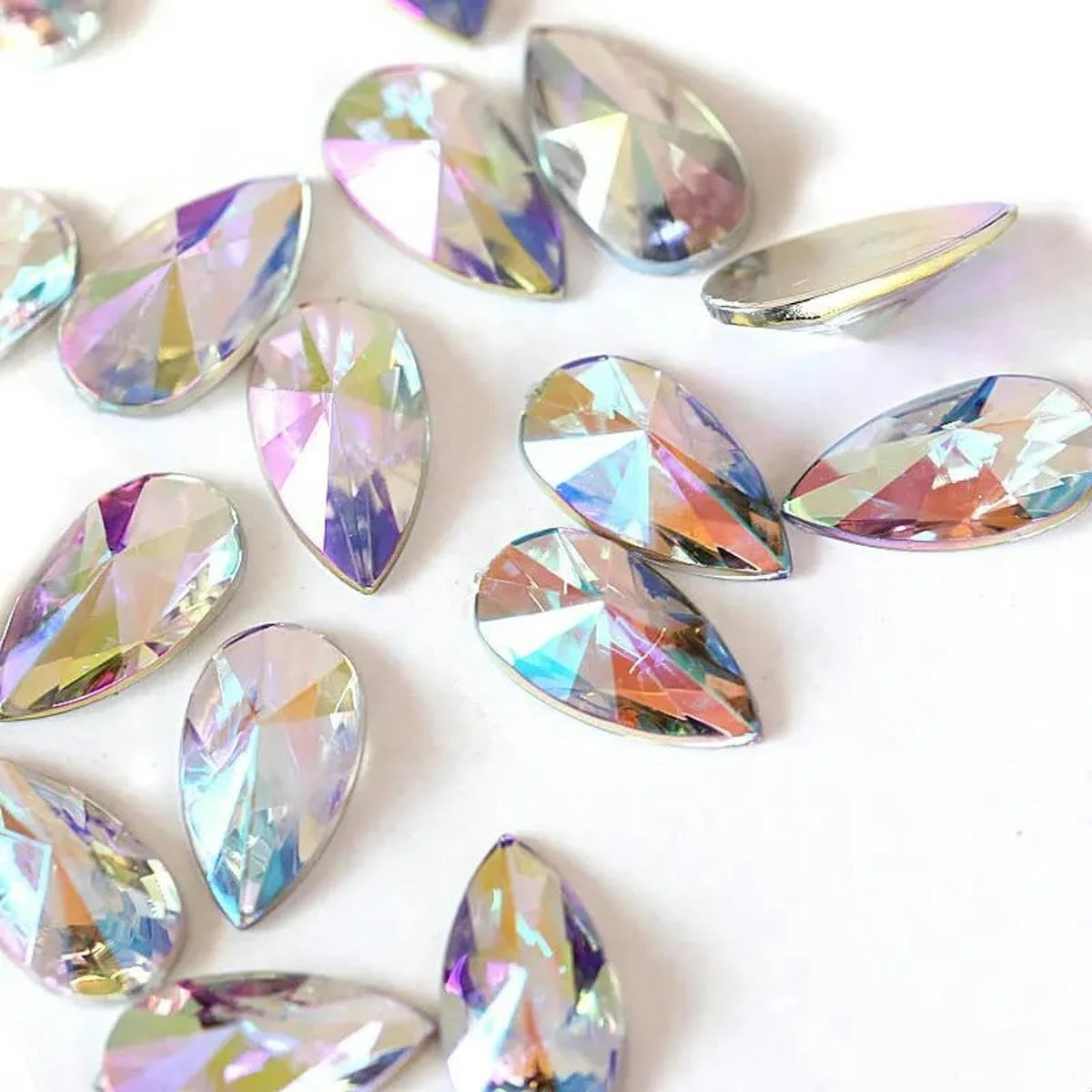 Каплевидные Акриловые Стразы 9x18мм Розовый AB, фото №4