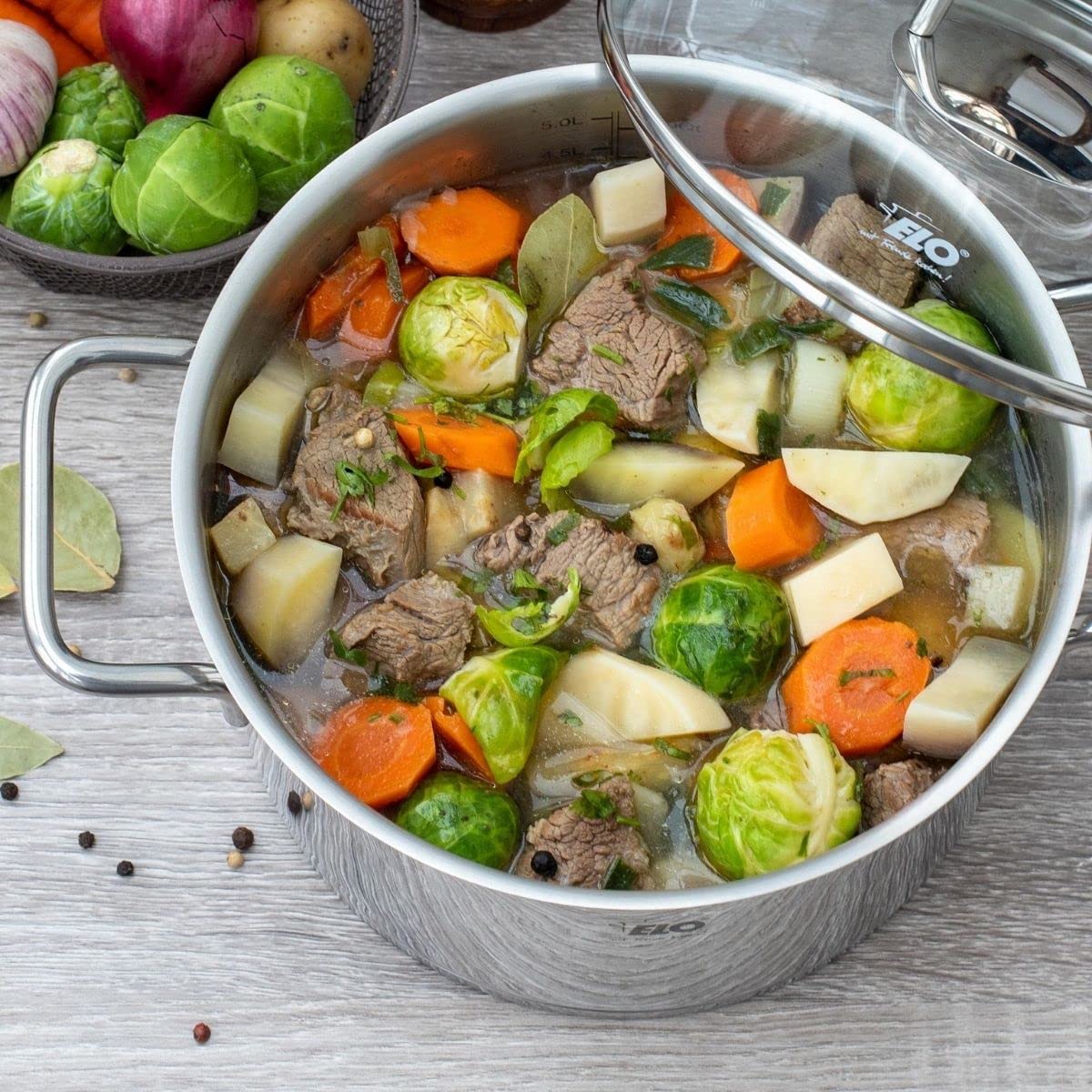 Каструля Elo 7241426 Нержавіюча Сталь Сірою Кришкою Скло 1.2 л Сумісна з Усіма Плитами 14 x 9.5 см Сірий, фото №2