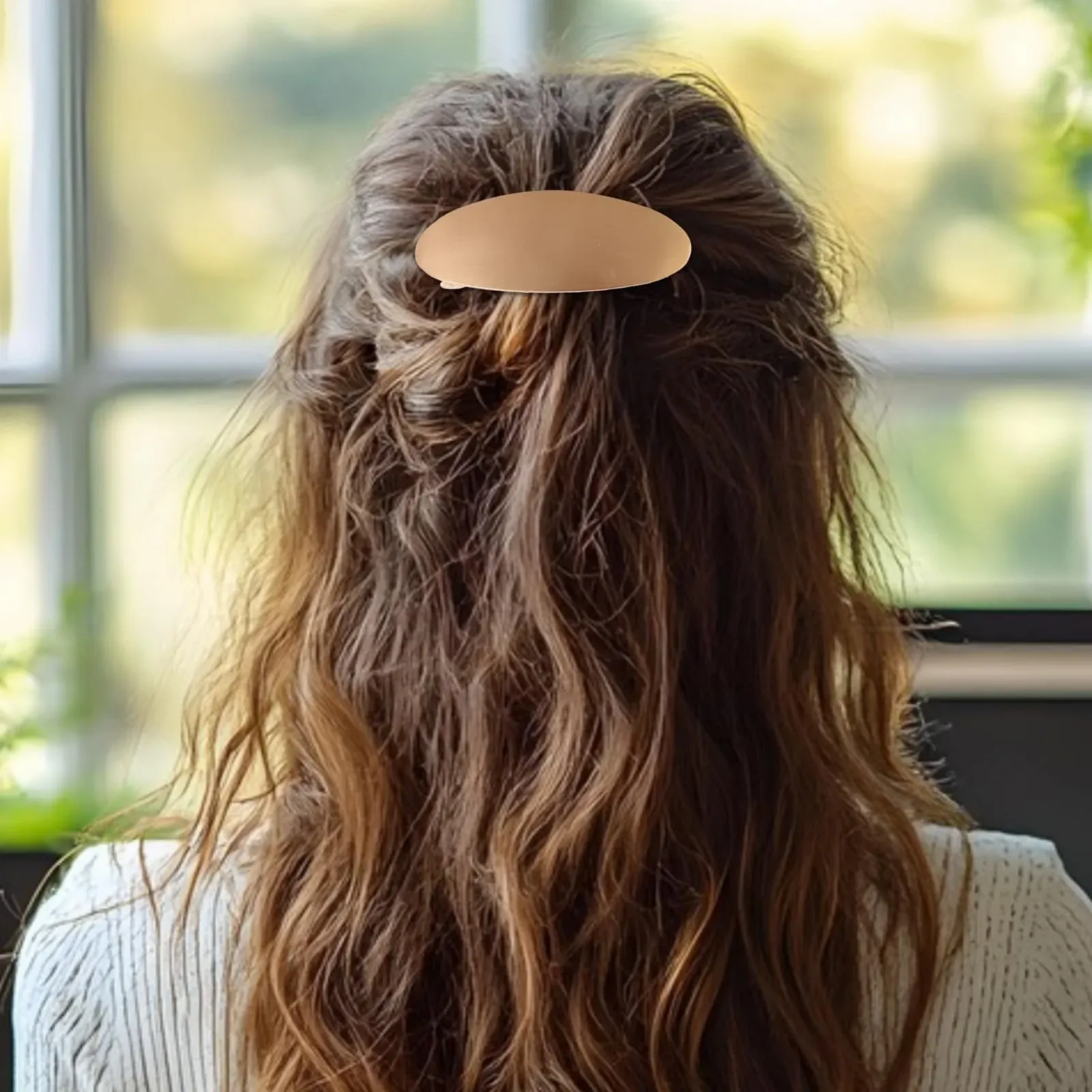 Заколка для волос OVAL BARRETTES Овальная Большая Золотая Серебряная, фото №9 Заколка для волос OVAL BARRETTES Овальная Большая Золотая Серебряная, фото №9