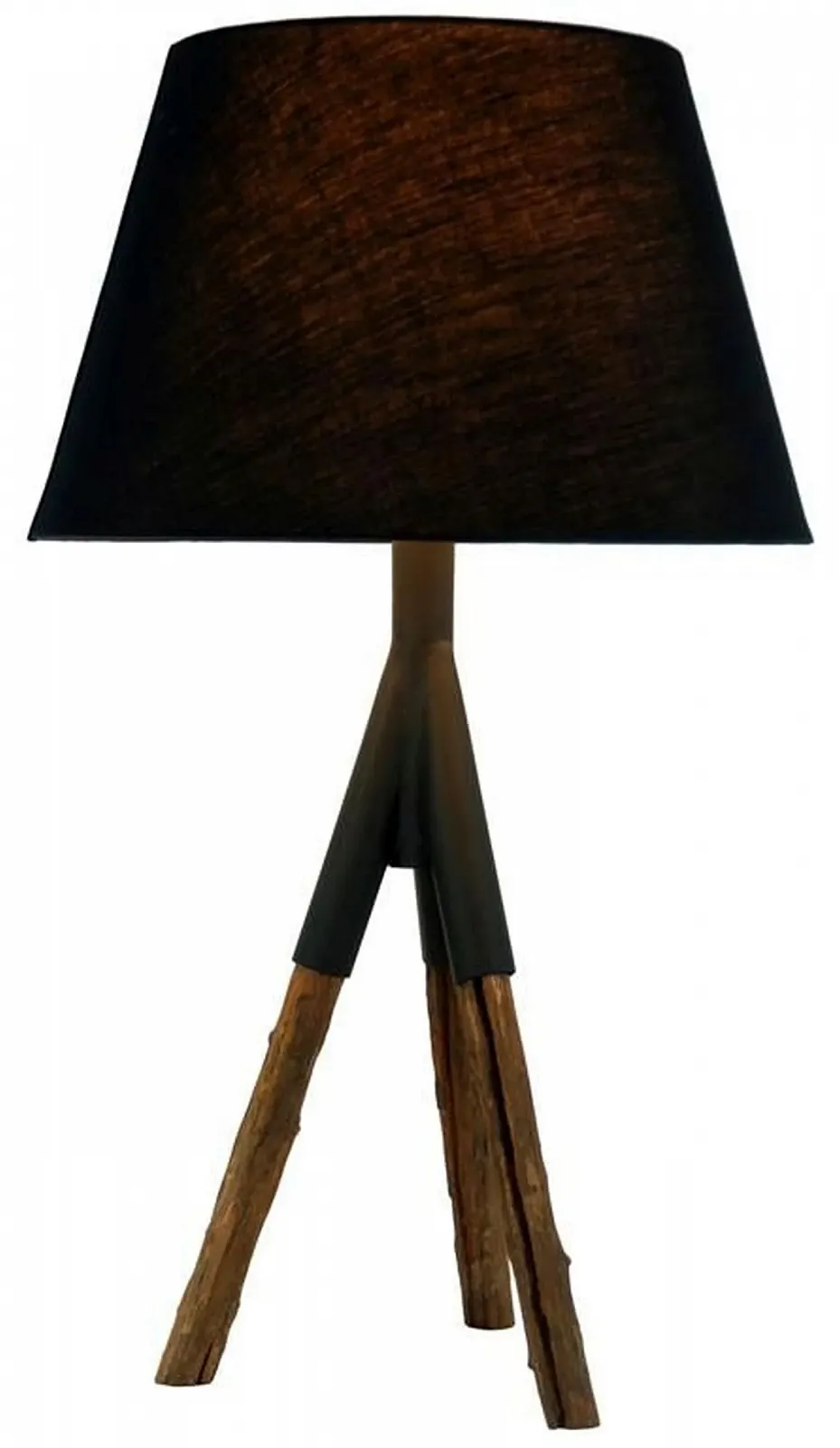 Настільна лампа Licht-Erlebnisse Tripod Driftwood Fabric E27 78 см, фото №1