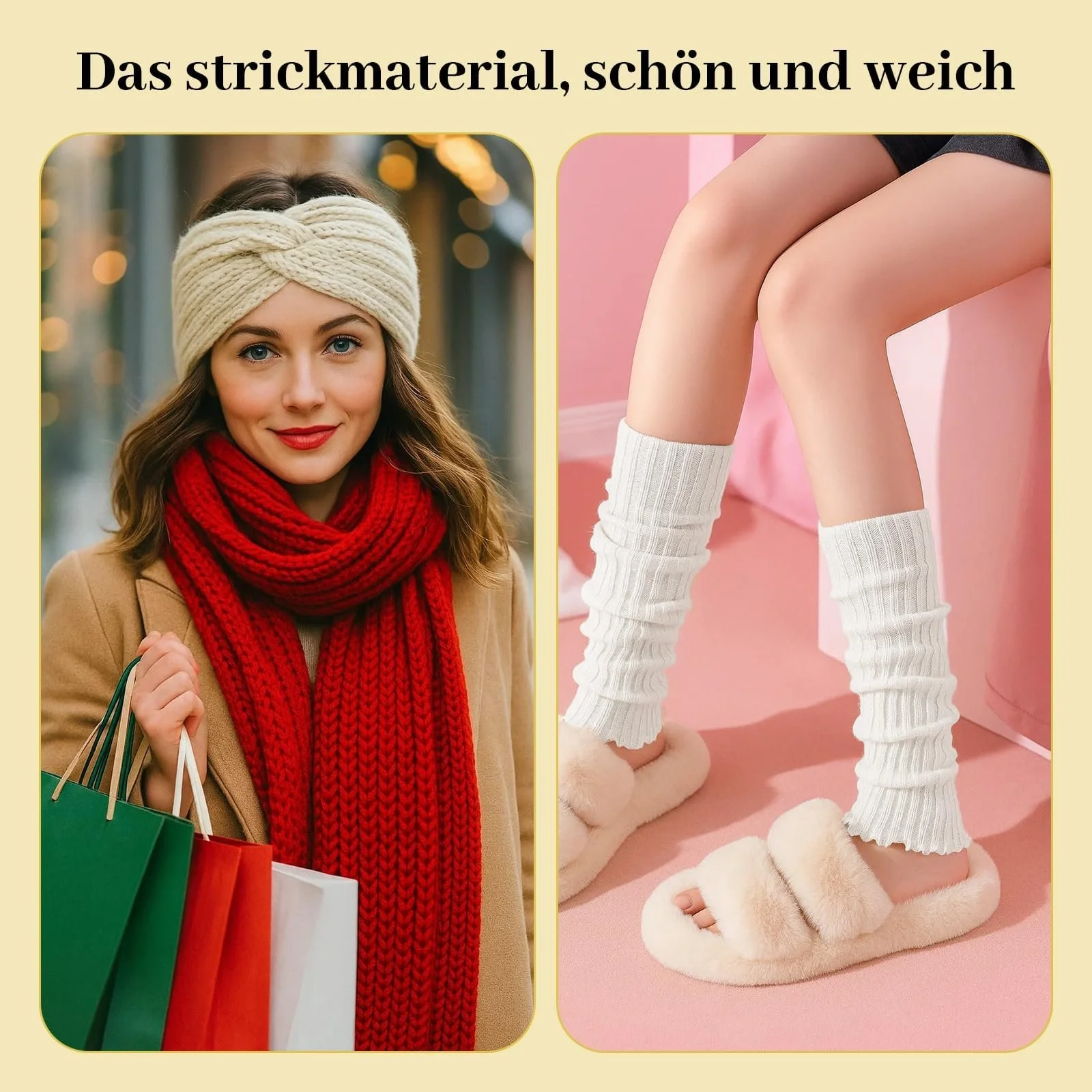 Зимова пов'язка на голову Чорно-білий, фото №6