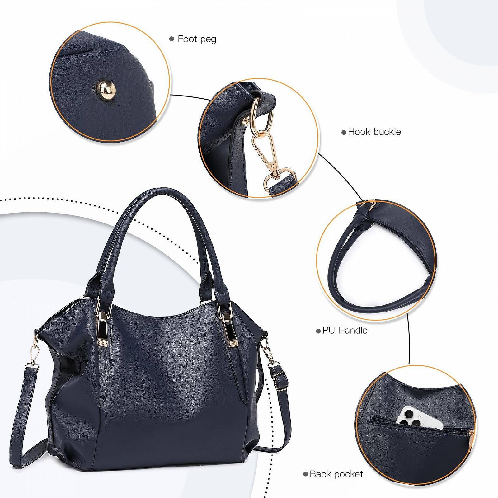 Сумка-тоут Miss Lulu Shopper, большая, женская, с ручками, мягкая кожа PU, средняя, сумка через плечо, фото №4