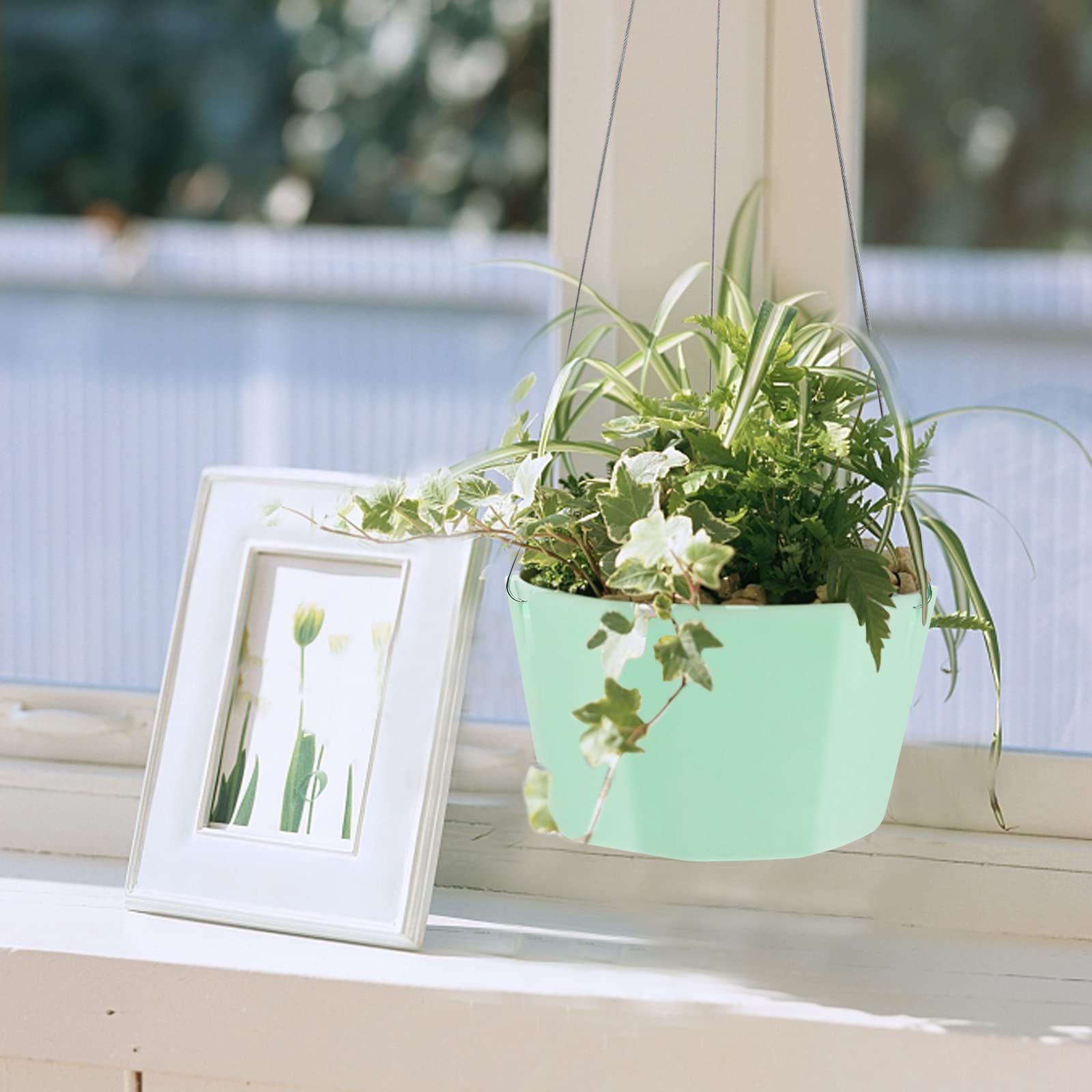 Набір підвісних горщиків 6 шт пластикові різнокольорові, фото №6