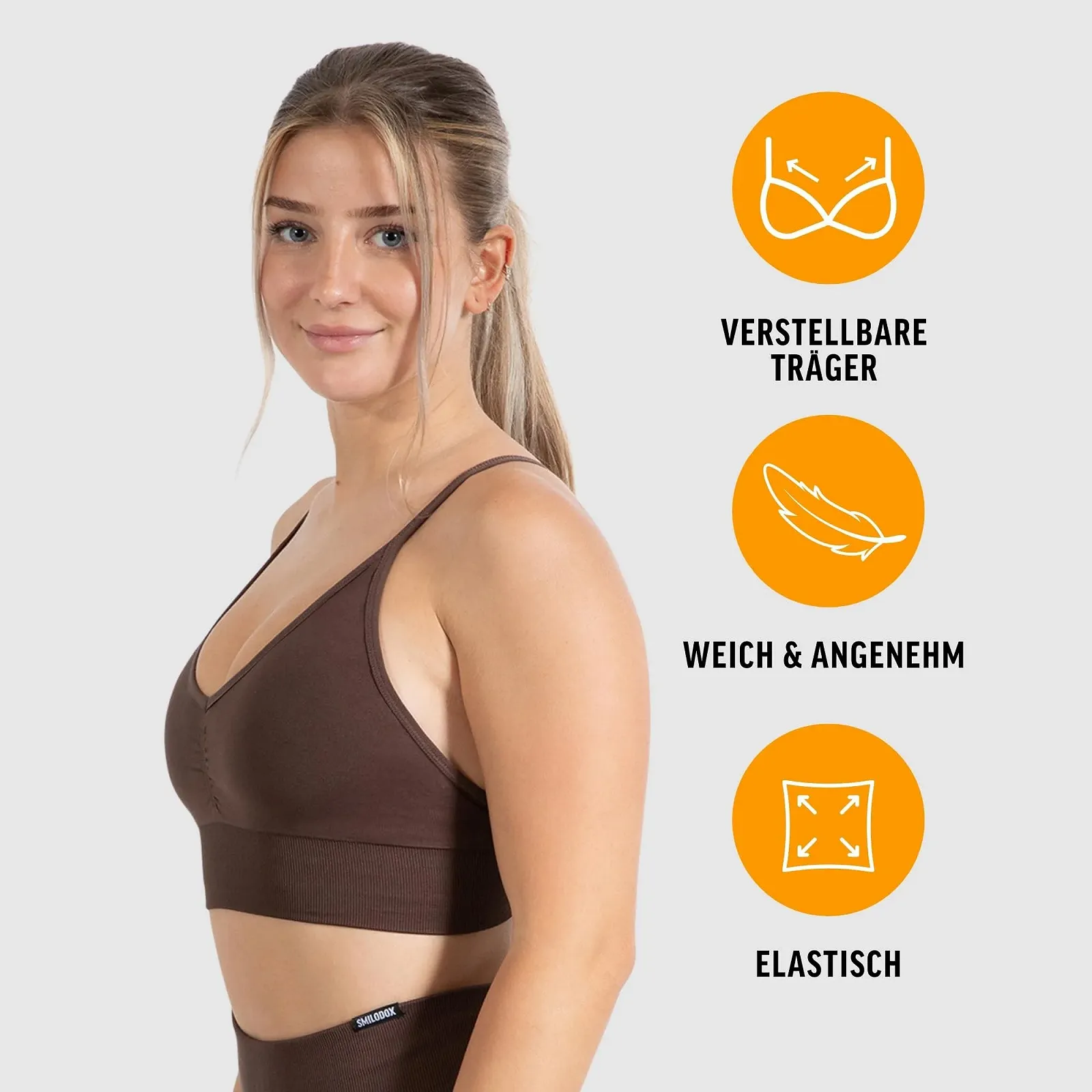 Спортивный бюстгальтер SMILODOX Maria Solid Scrunch Push Up Bra, Shaped Fit, плотная фиксация, непрозрачный бюстье, регулируемые бретели, V-образный вырез, без косточек, высокая поддержка, фото №2 Спортивный бюстгальтер SMILODOX Maria Solid Scrunch Push Up Bra, Shaped Fit, плотная фиксация, непрозрачный бюстье, регулируемые бретели, V-образный вырез, без косточек, высокая поддержка, фото №2