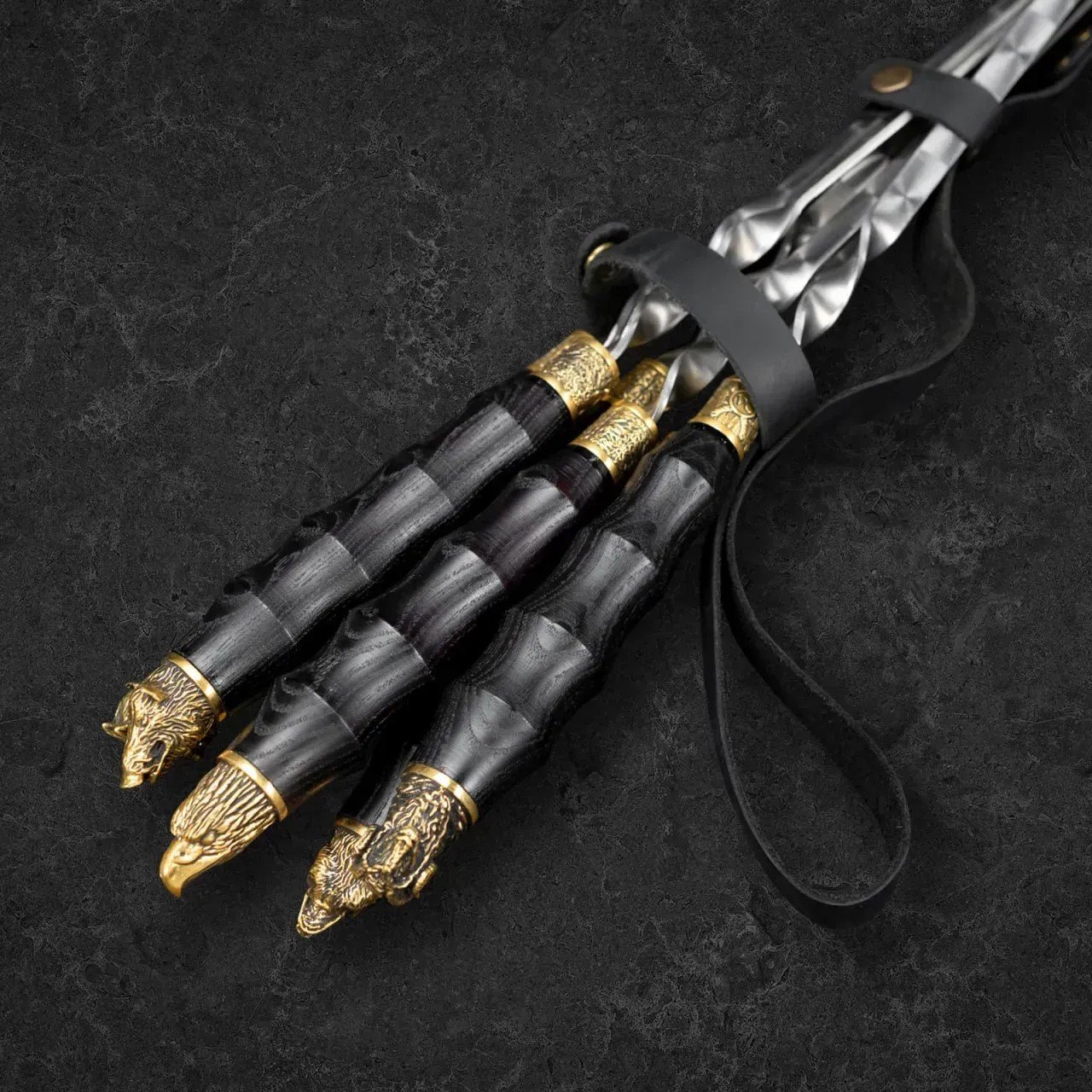 Набор шампуров Бор в кожаном кейсе 6 предметов, фото №3