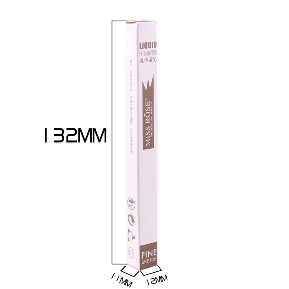 Олівець для брів чотиризубчастий водостійкий коричневий, фото №4