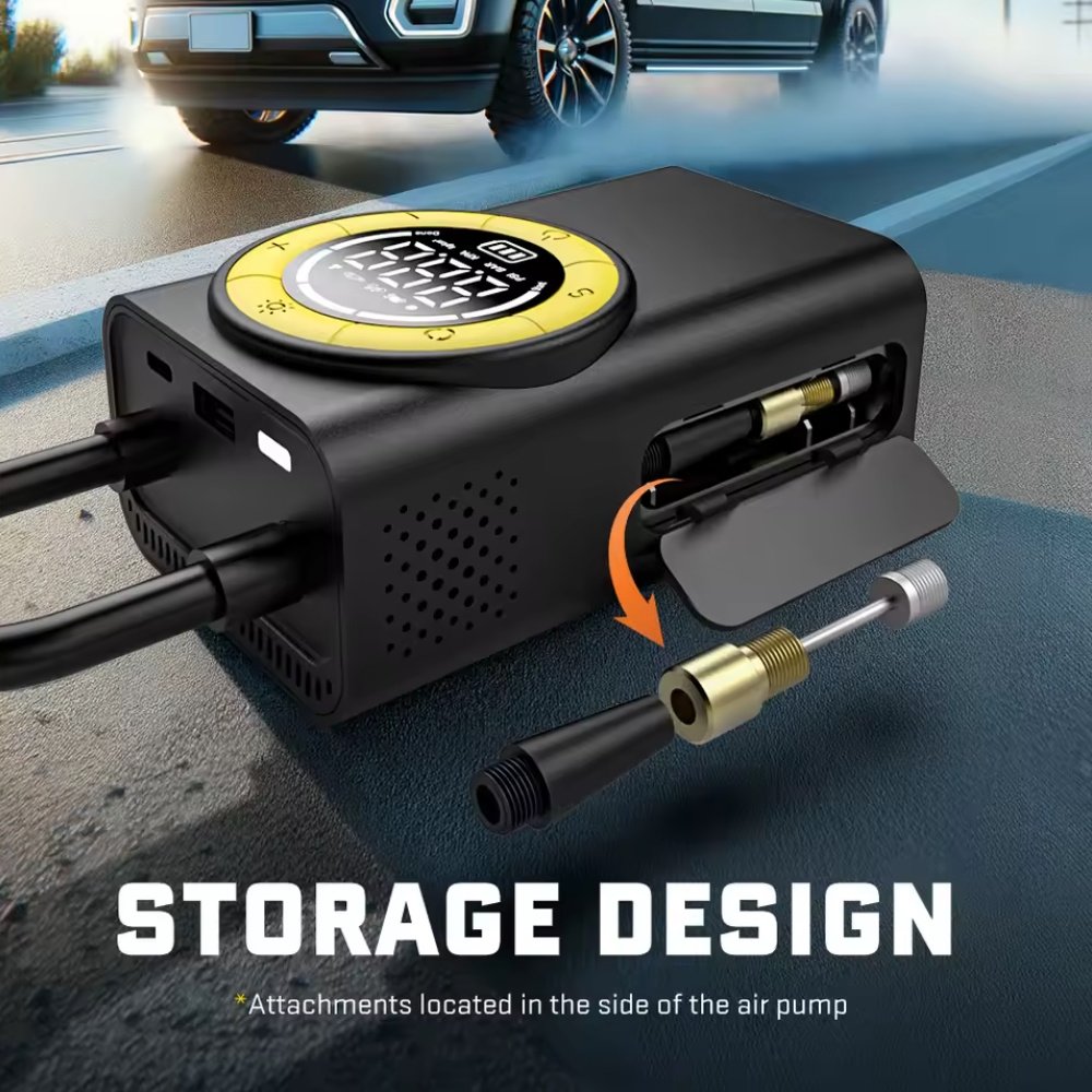 Бездротовий автомобільний компресор Carsun T2198 з функцією ліхтарика та зовнішнього акумулятора, фото №13 Бездротовий автомобільний компресор Carsun T2198 з функцією ліхтарика та зовнішнього акумулятора, фото №13