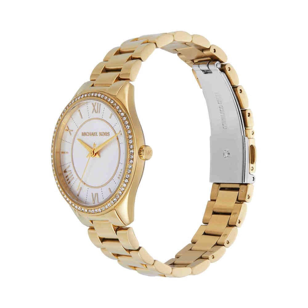 Женские часы Quartz Michael Kors Lauryn Three Hand Movement с ремешком из нержавеющей стали или кожи, фото №2