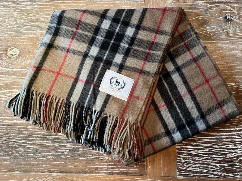 Плед клетчатый Thomson Camel - 100% переработанная шерсть, фото №2