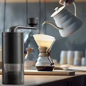 Ручная кофемолка портативная Тихая ручная для зерен, Инструмент для регулировки толщины помола synthetic.ua - Фото 1