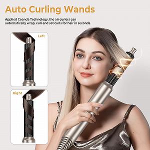 Мультистайлер UKLISS Airstyler 6-в-1 Фен-щетка Набор с плойкой, диффузором, щеткой для выпрямления, круглой щеткой 60000 об/мин Золотой synthetic.ua - Фото 1