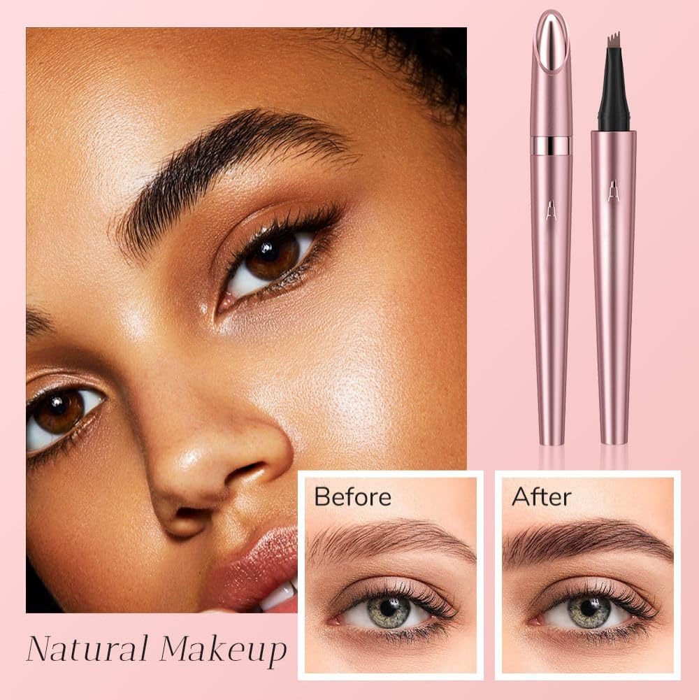 Олівець для брів Magic Waterproof 3D Microblading 4 Fork Tips Dark Brown, фото №2