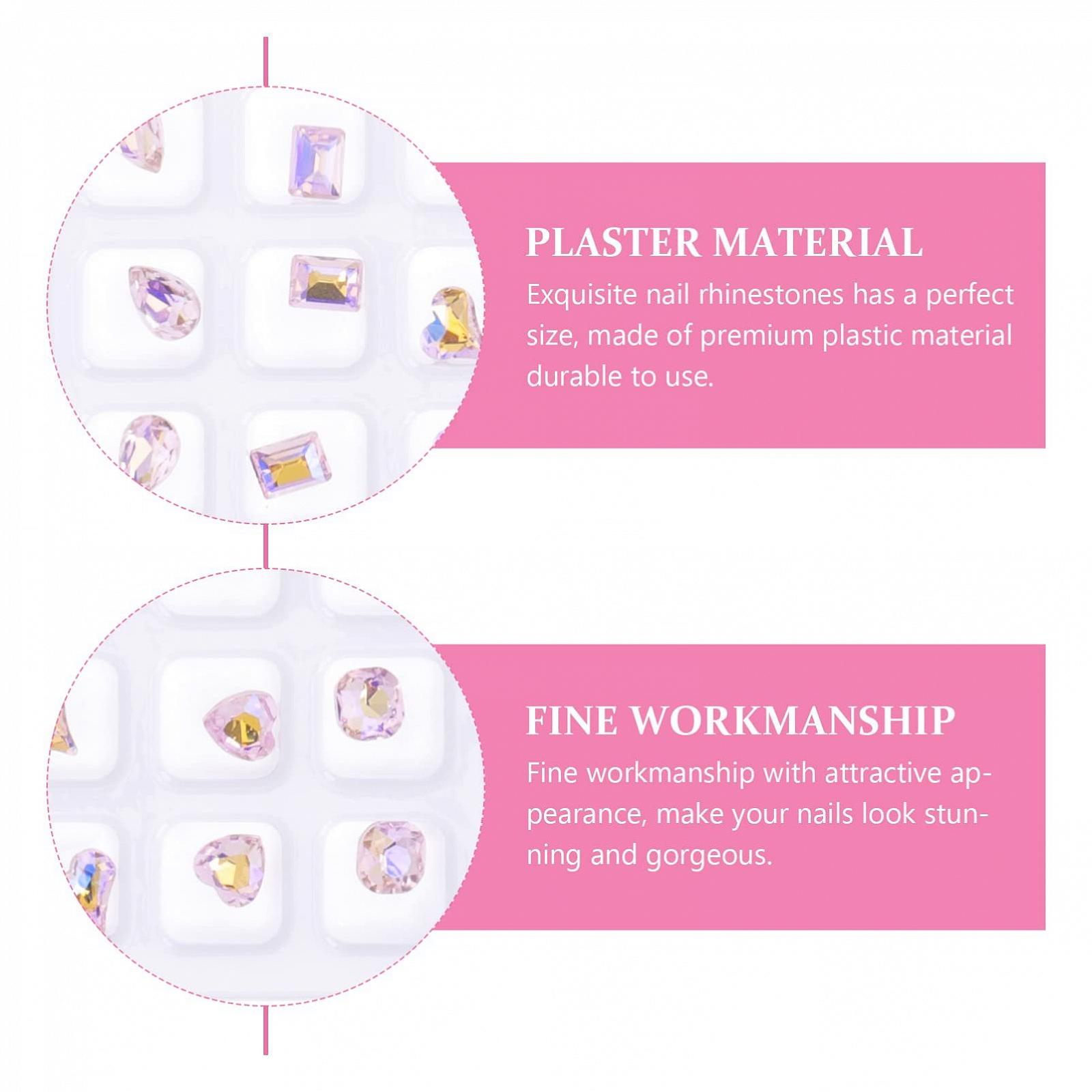 Стрази FOMIYES Прикраса для нігтів Серце 3D, колір шампань, 40 шт, фото №7