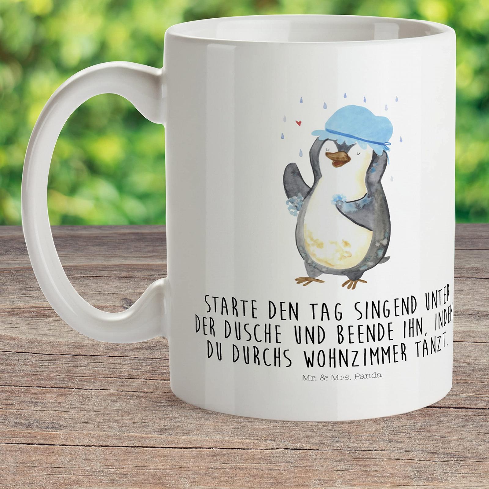 Детская Кружка Mr. & Mrs. Panda Пингвины в Душе Пластиковая, фото №2