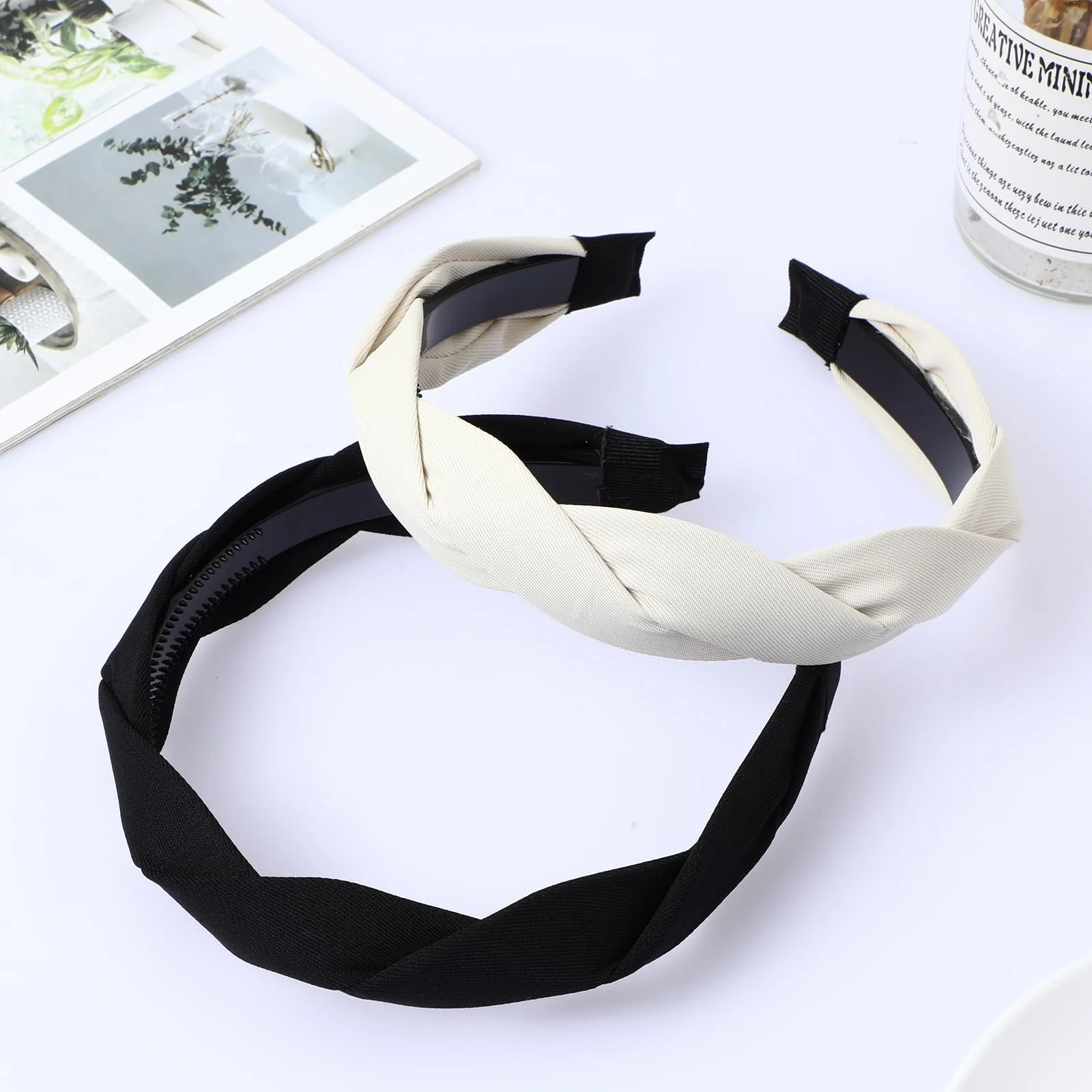 Обруч на голову Sibba, 2 шт., для довгого та густого волосся, плетена, нековзна, фото №7