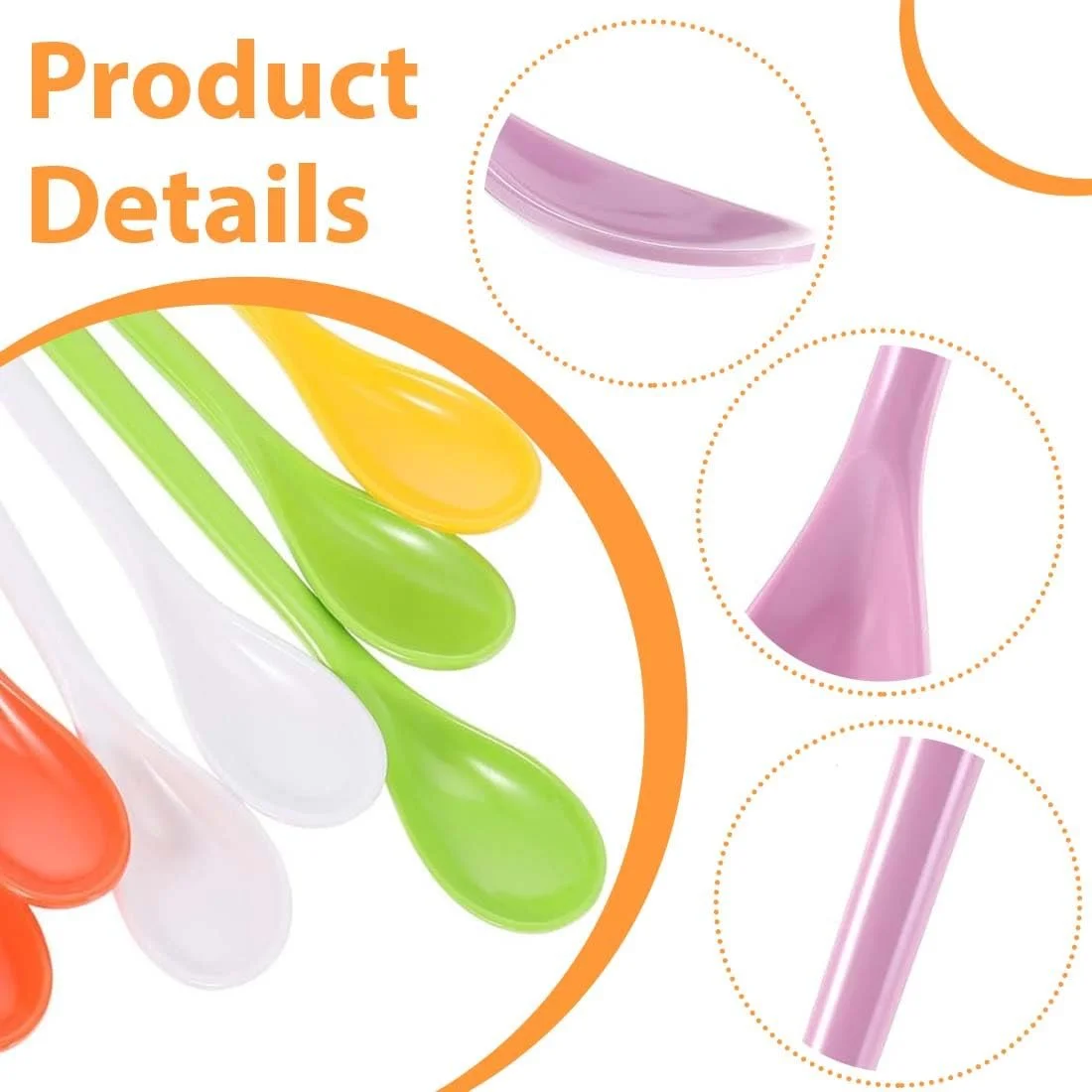 Набір з 6 ложок для яєць, Пластик, Різнокольорові, Маленькі, фото №3 Набір з 6 ложок для яєць, Пластик, Різнокольорові, Маленькі, фото №3