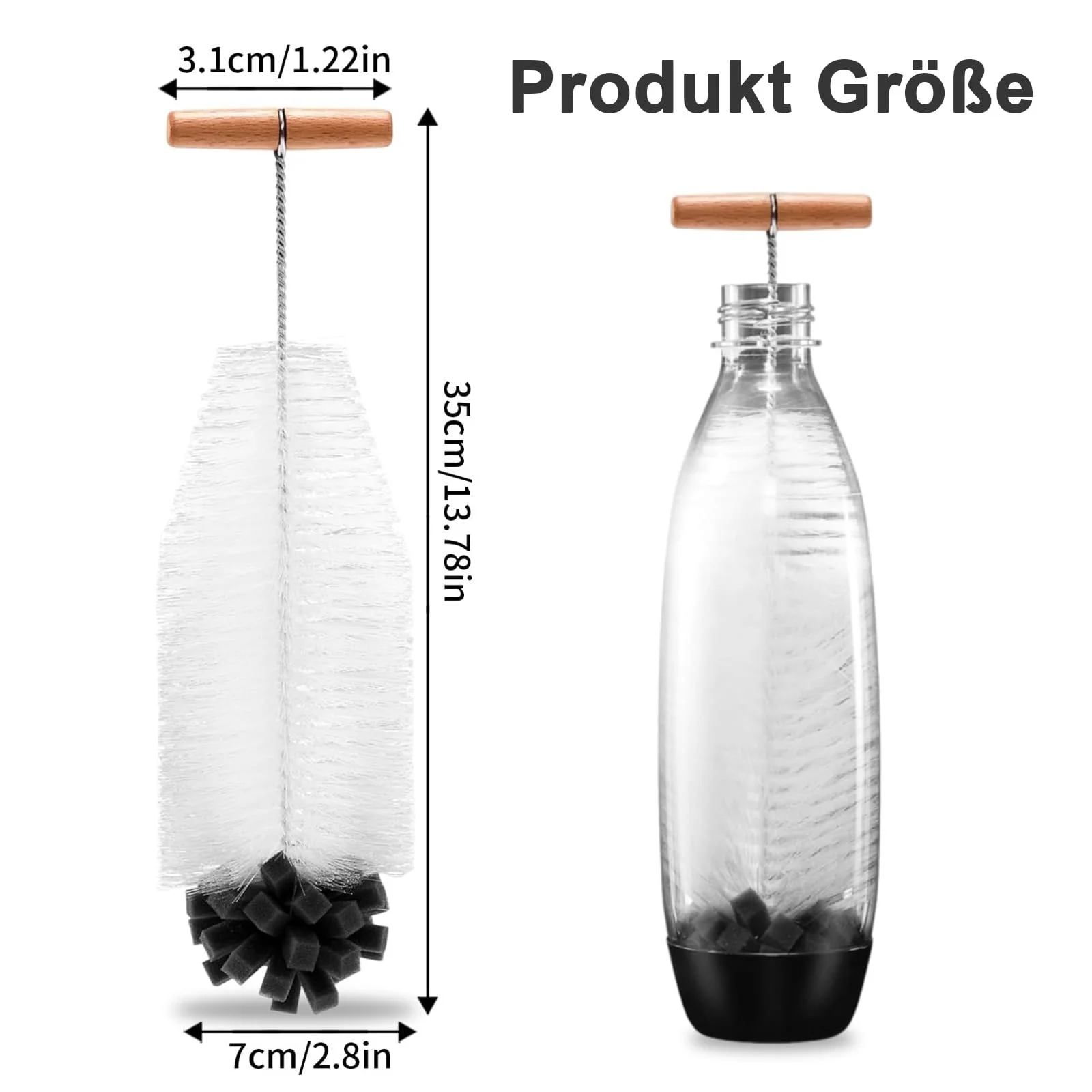 Щітка для скляних пляшок Sodastream 35 см без подряпин, фото №2 Щітка для скляних пляшок Sodastream 35 см без подряпин, фото №2